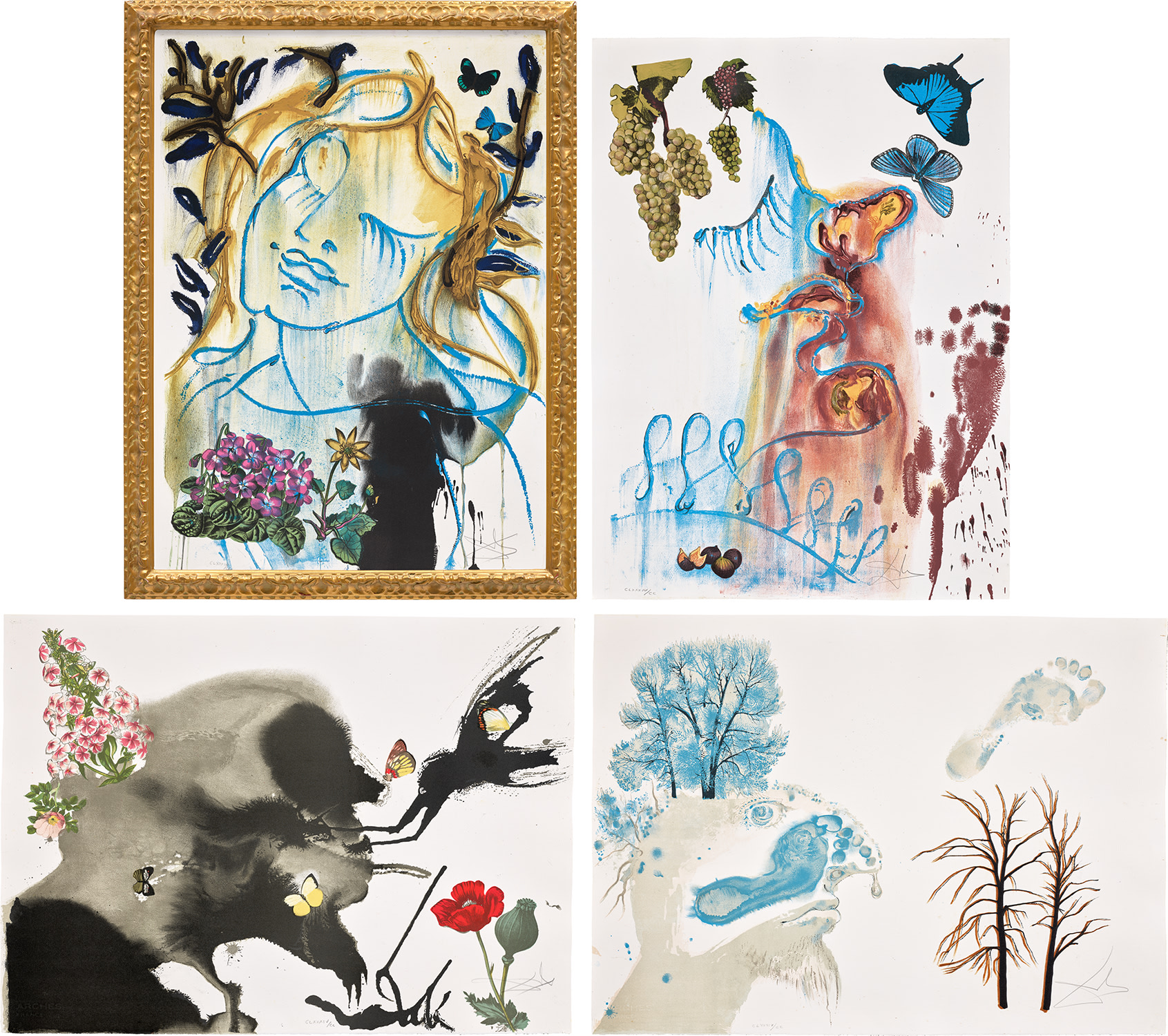 Salvador Dalí — Fantasie des saisons (Les Saisons) (Fantasy of the Seasons, The Seasons) (M. & L. 1368-1371)