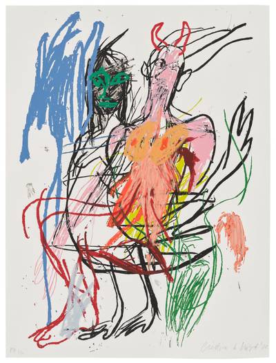 Two figures in the wind