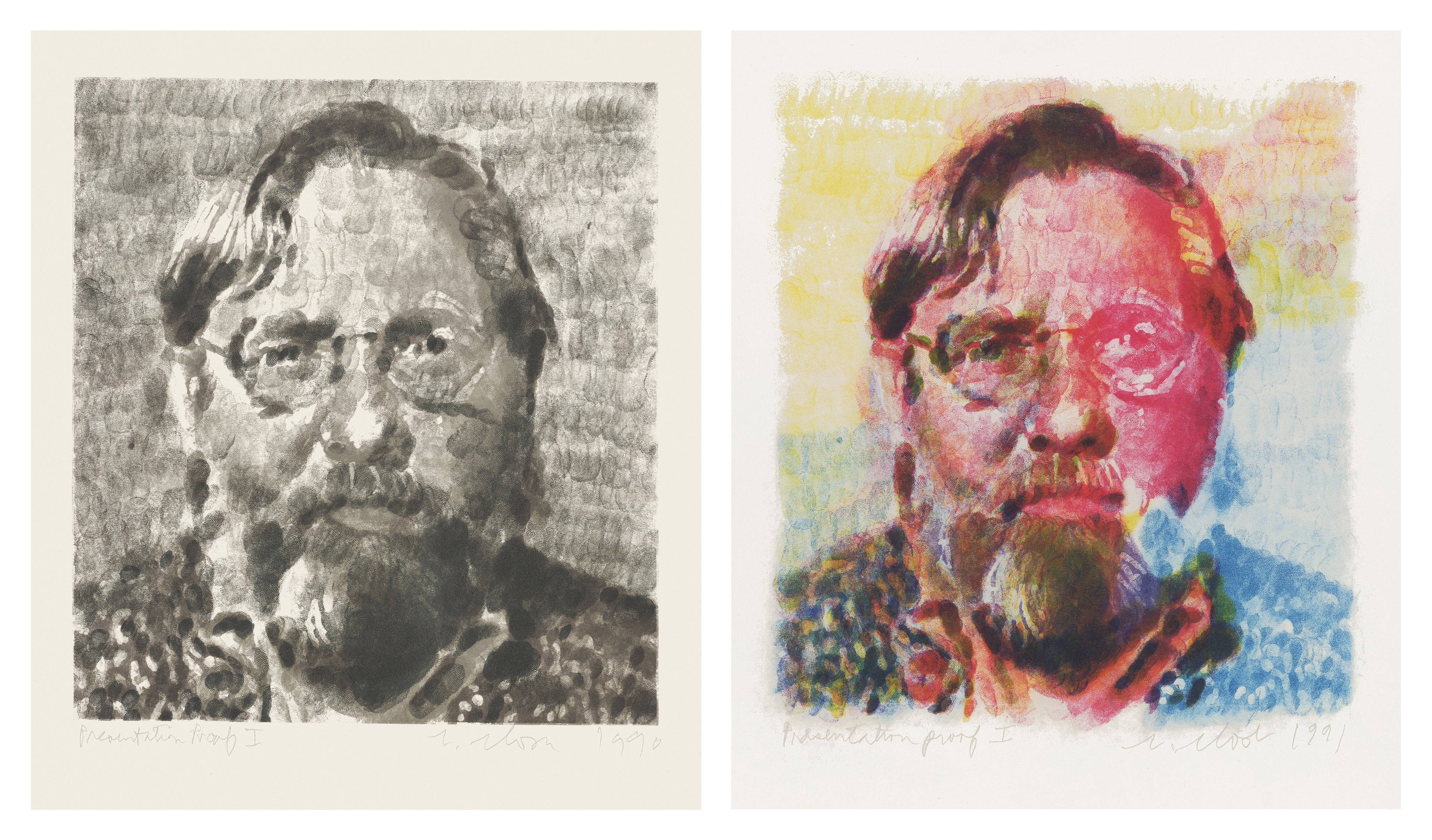 Chuck Close — John I; and John II