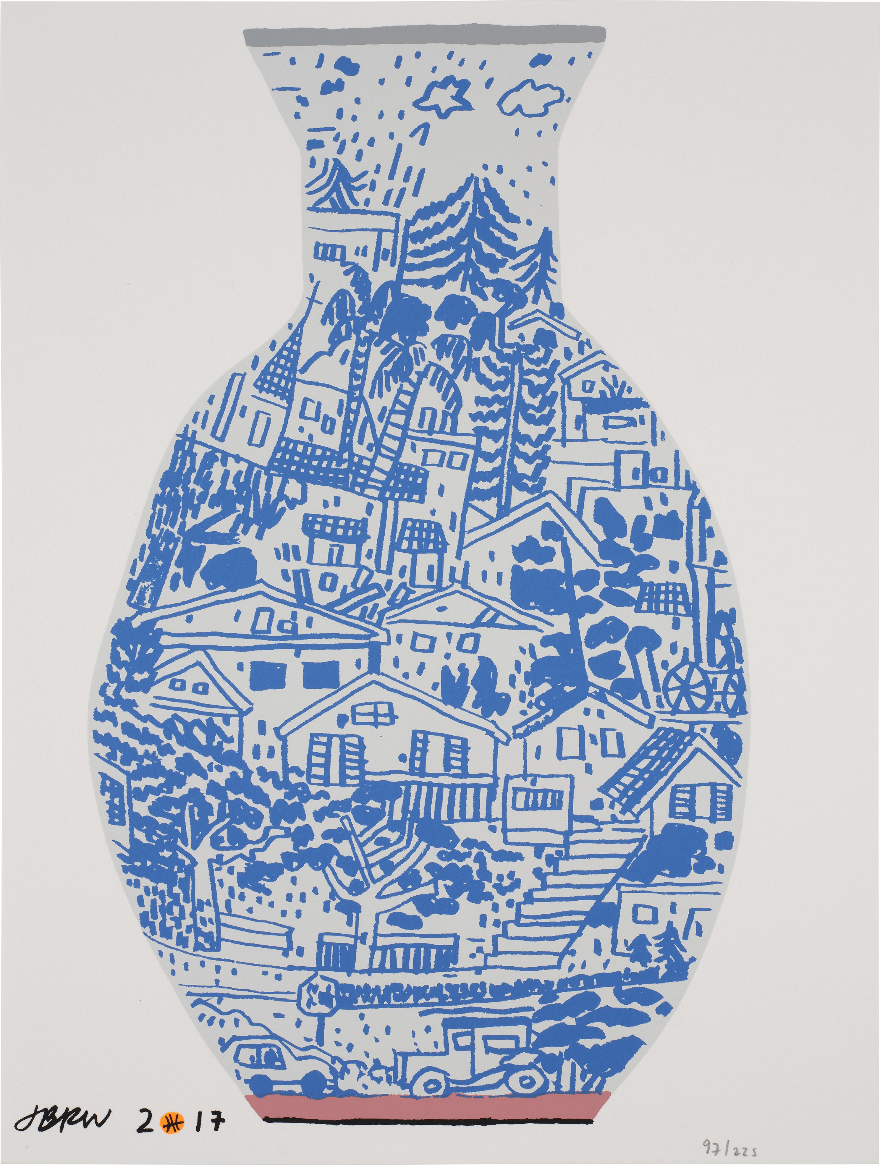 Jonas Wood — Blue Frimkess Landscape Pot