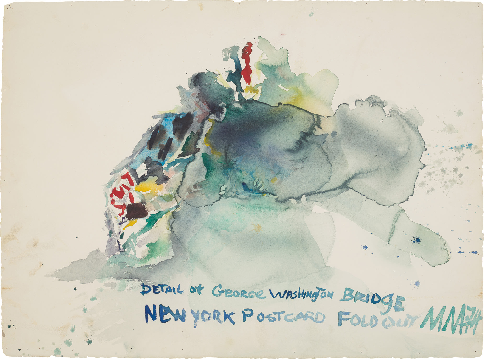 Detail of George Washington Bridge New York Postcard Fold Out