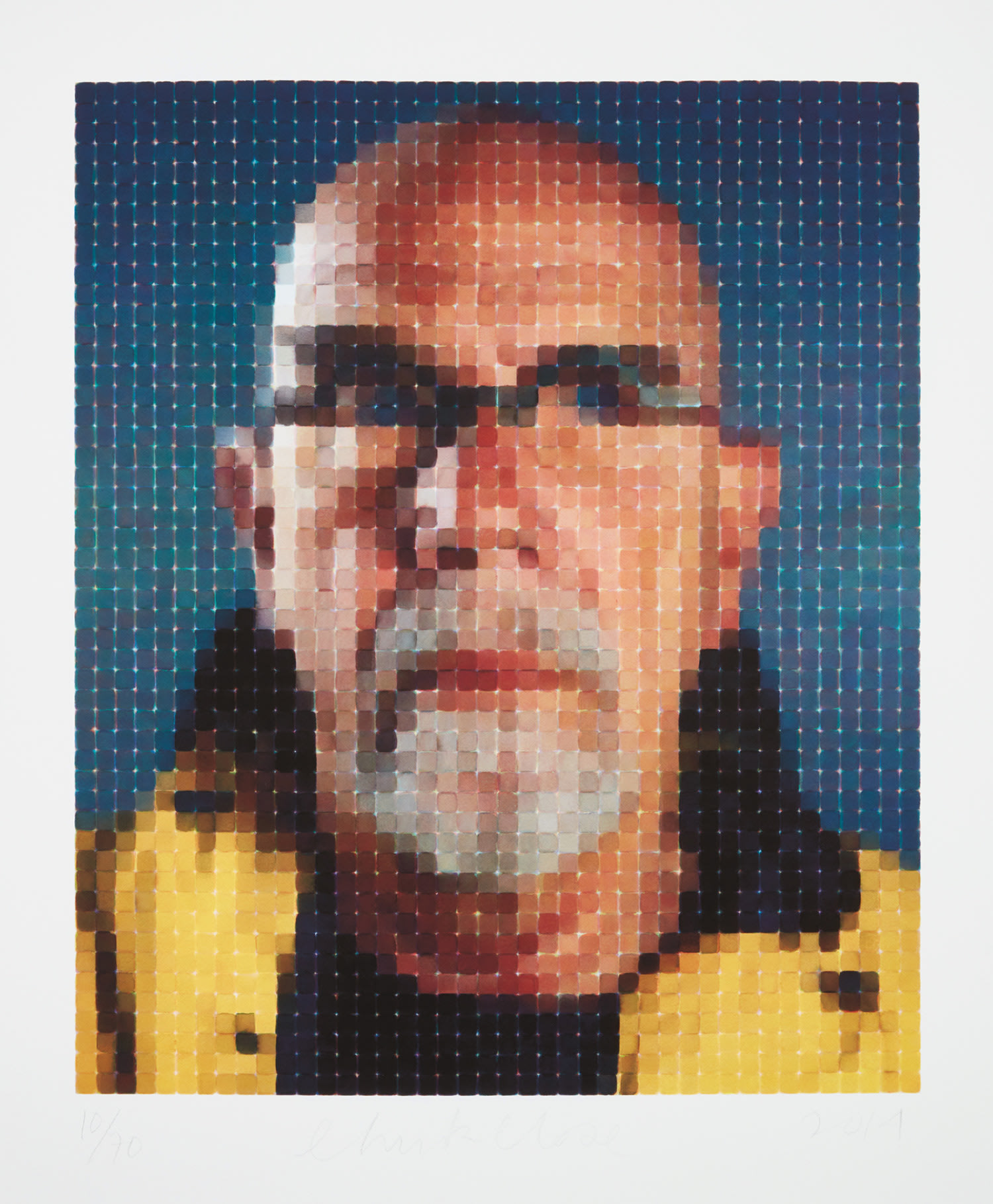 Chuck Close — Self Portrait (Yellow Raincoat)