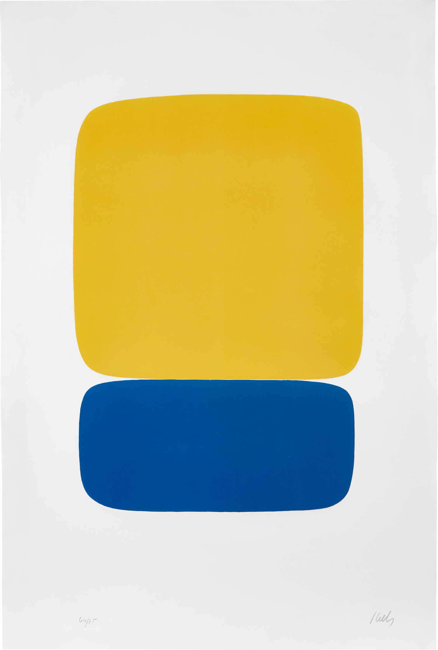 Ellsworth Kelly — Yellow Over Dark Blue (Jaune sur Bleu Foncé), from Suite of Twenty-Seven Color Lithographs (A. 22)