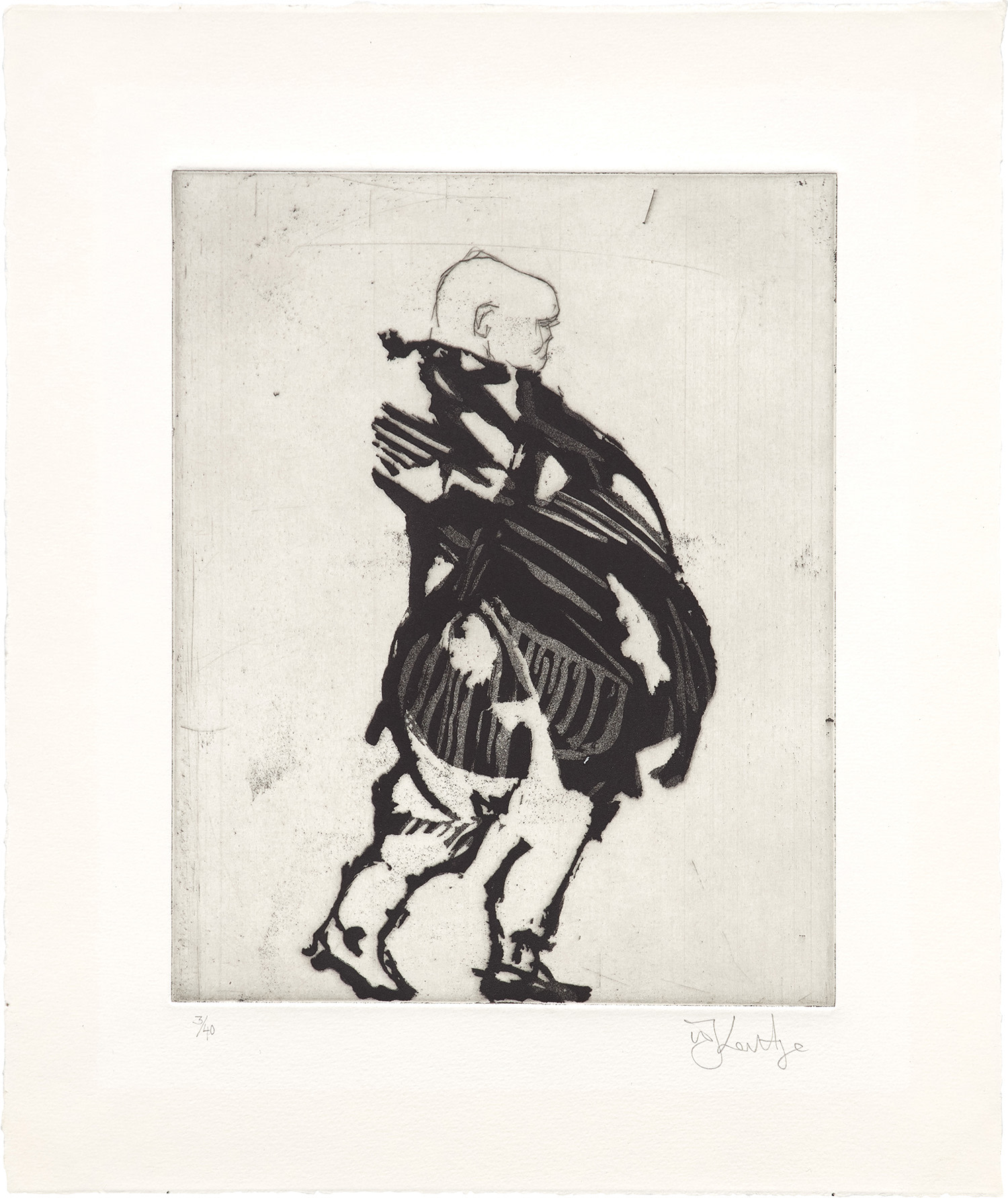 William Kentridge — Wrapped Man, from Zeno at 4am (K. pp. 118-119)