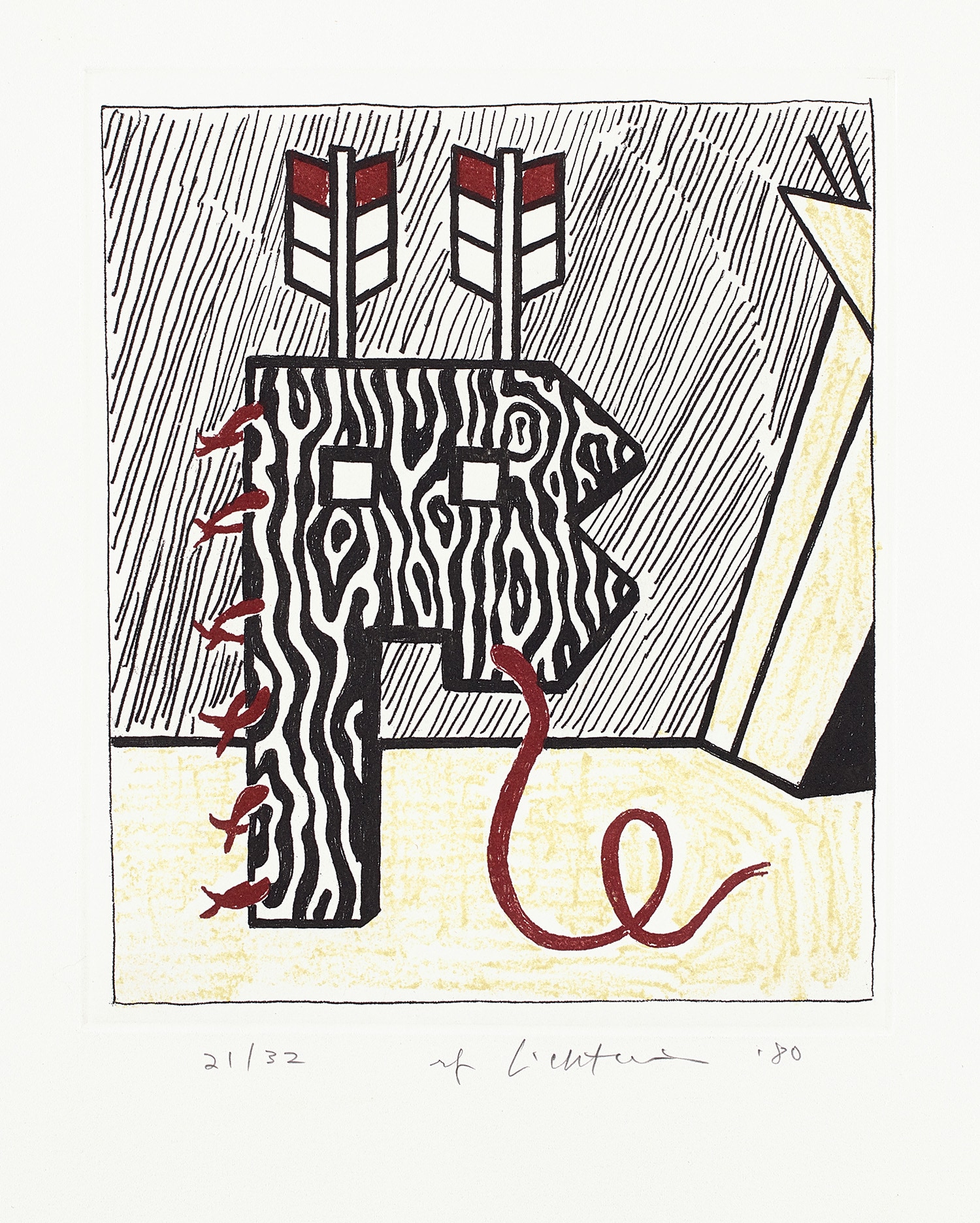 Roy Lichtenstein — Figure with Teepee, from American Indian Theme (T. 353, C. 167)