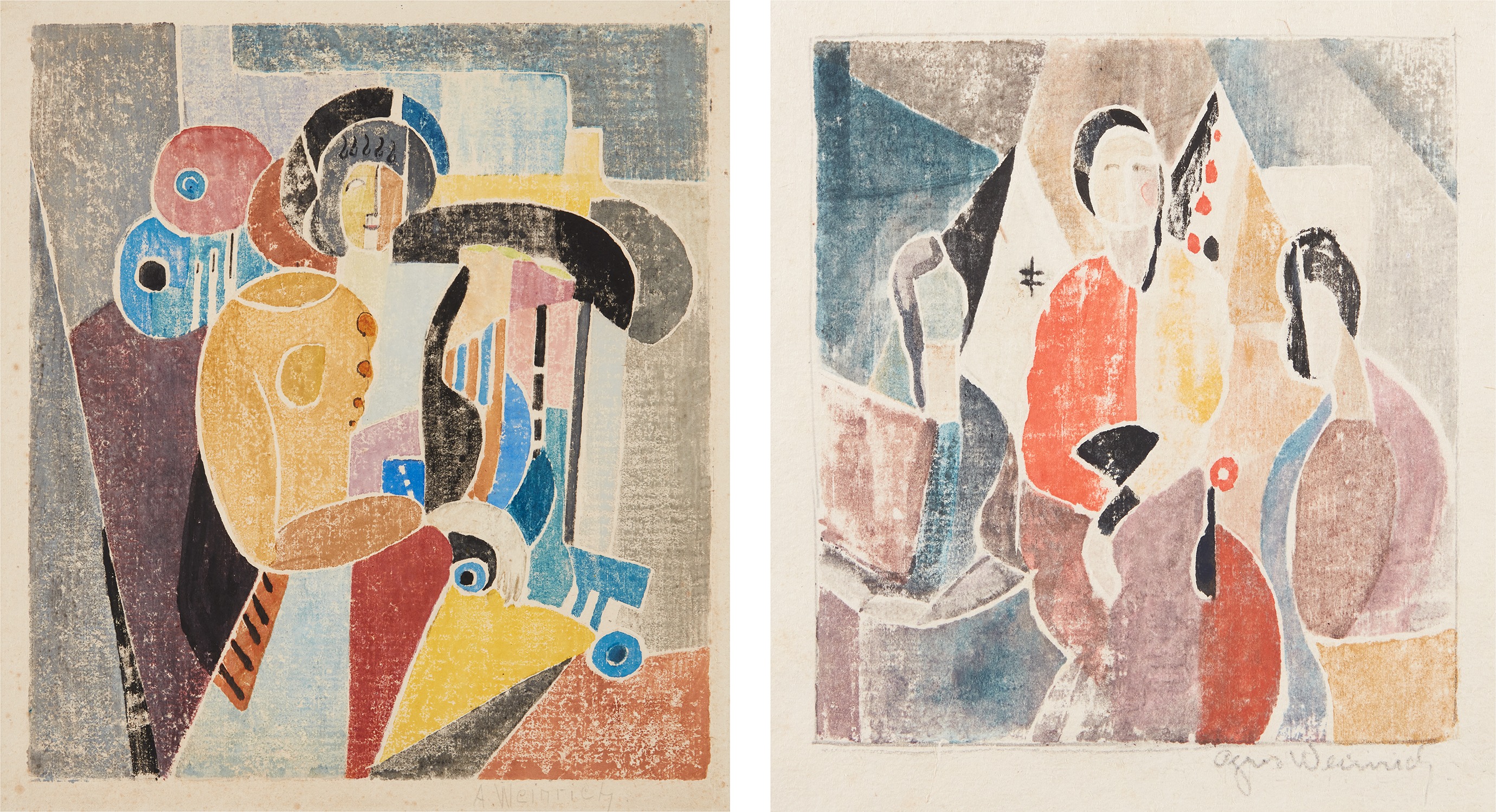 Agnes Weinrich — Seated Woman; and Three Seated Figures