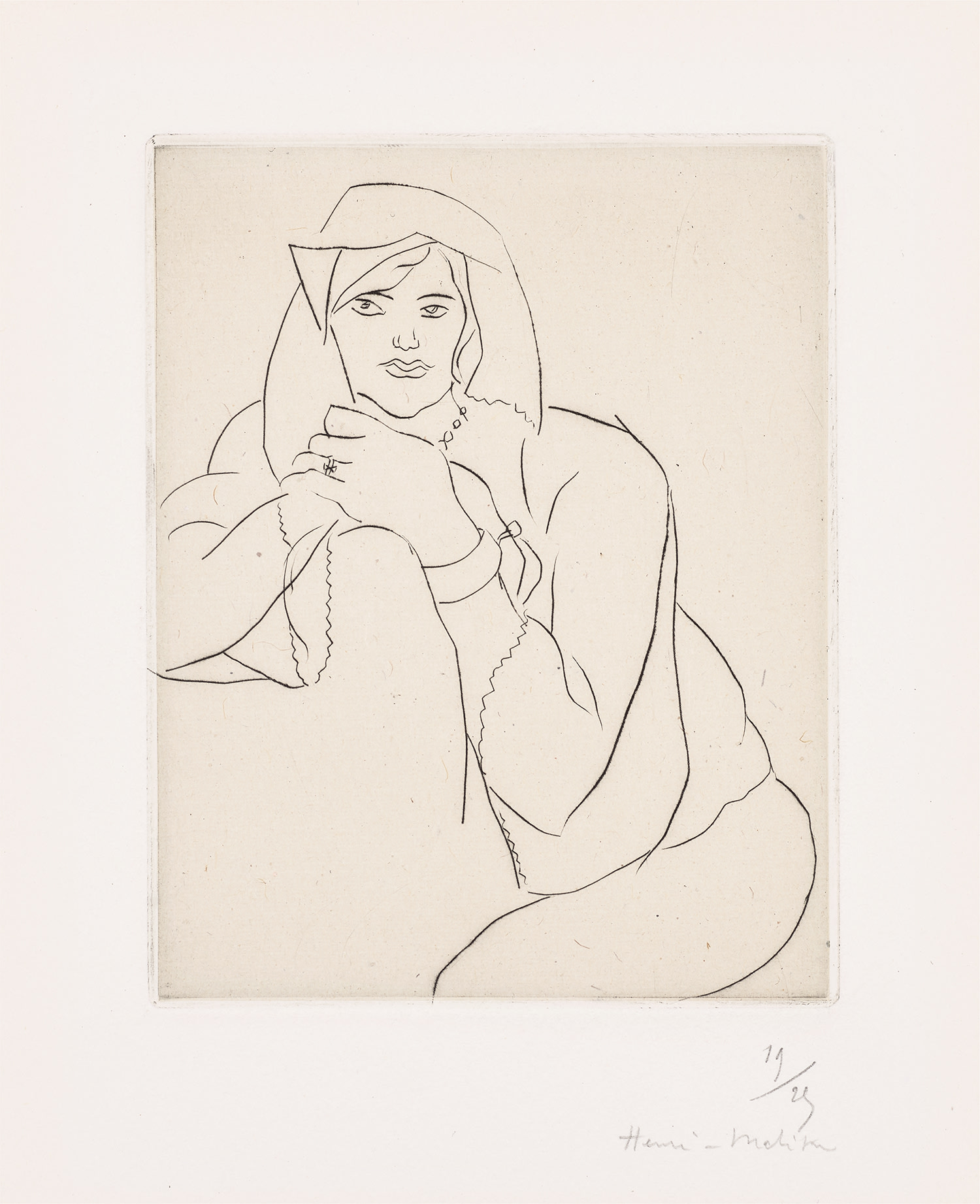 Jeune femme les mains jointes sur le dossier d'un meuble (Young Woman with Folded Hands on the Back of a Piece of Furniture) (D. 162)