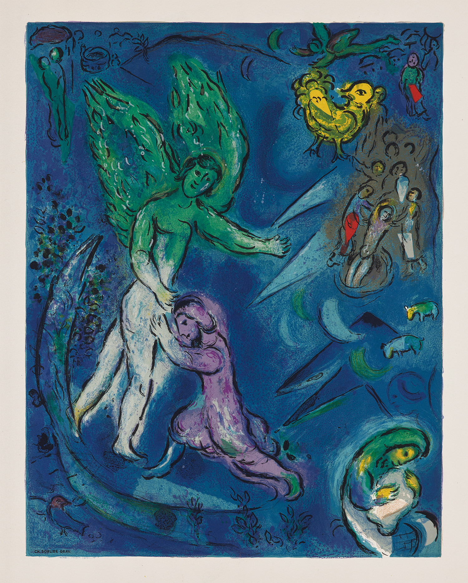 Marc Chagall — La Lutte de Jacob et de l'ange (The Fight of Jacob and the Angel), by Charles Sorlier (M. S40)