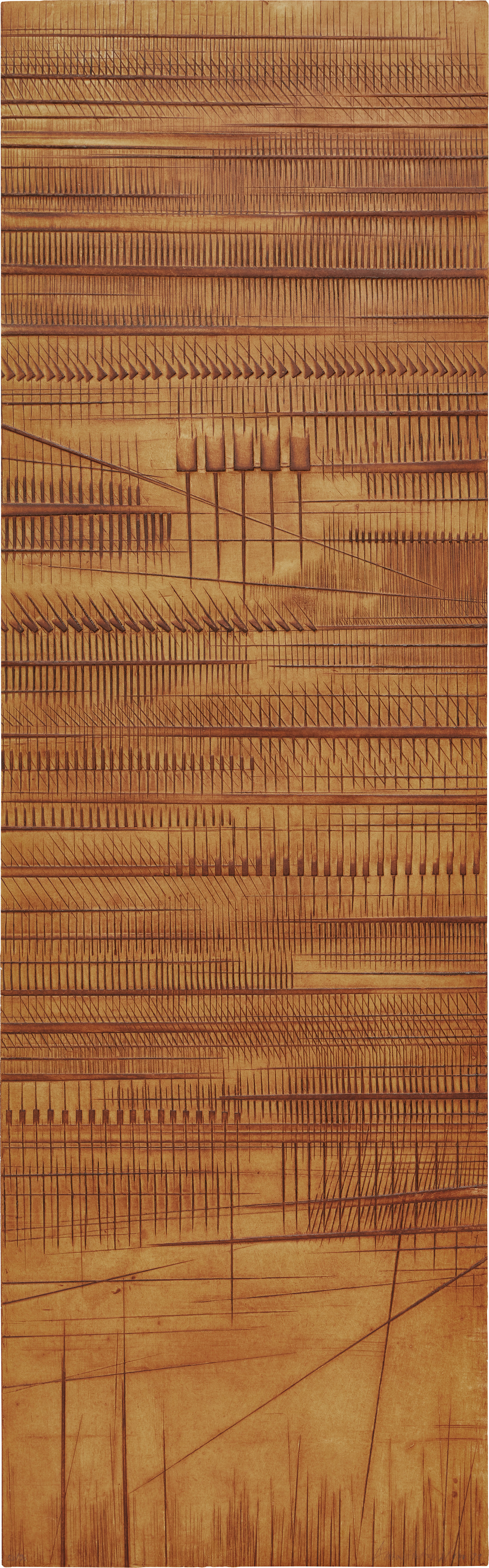 Arnaldo Pomodoro — Foglio lungo di Urbino (Long Sheet from Urbino) (A.P. GR53)