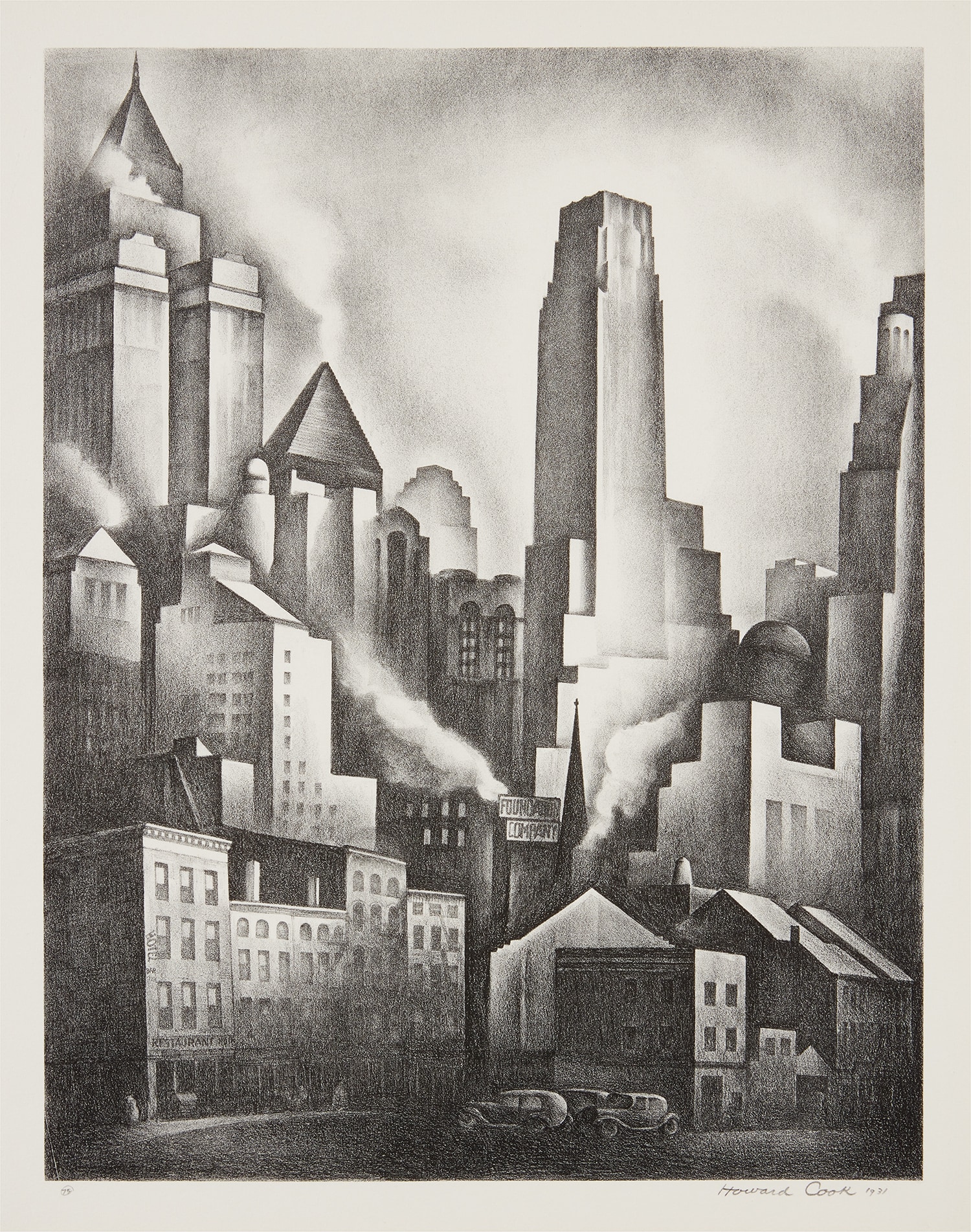 Howard Cook — Financial District (D. 155)