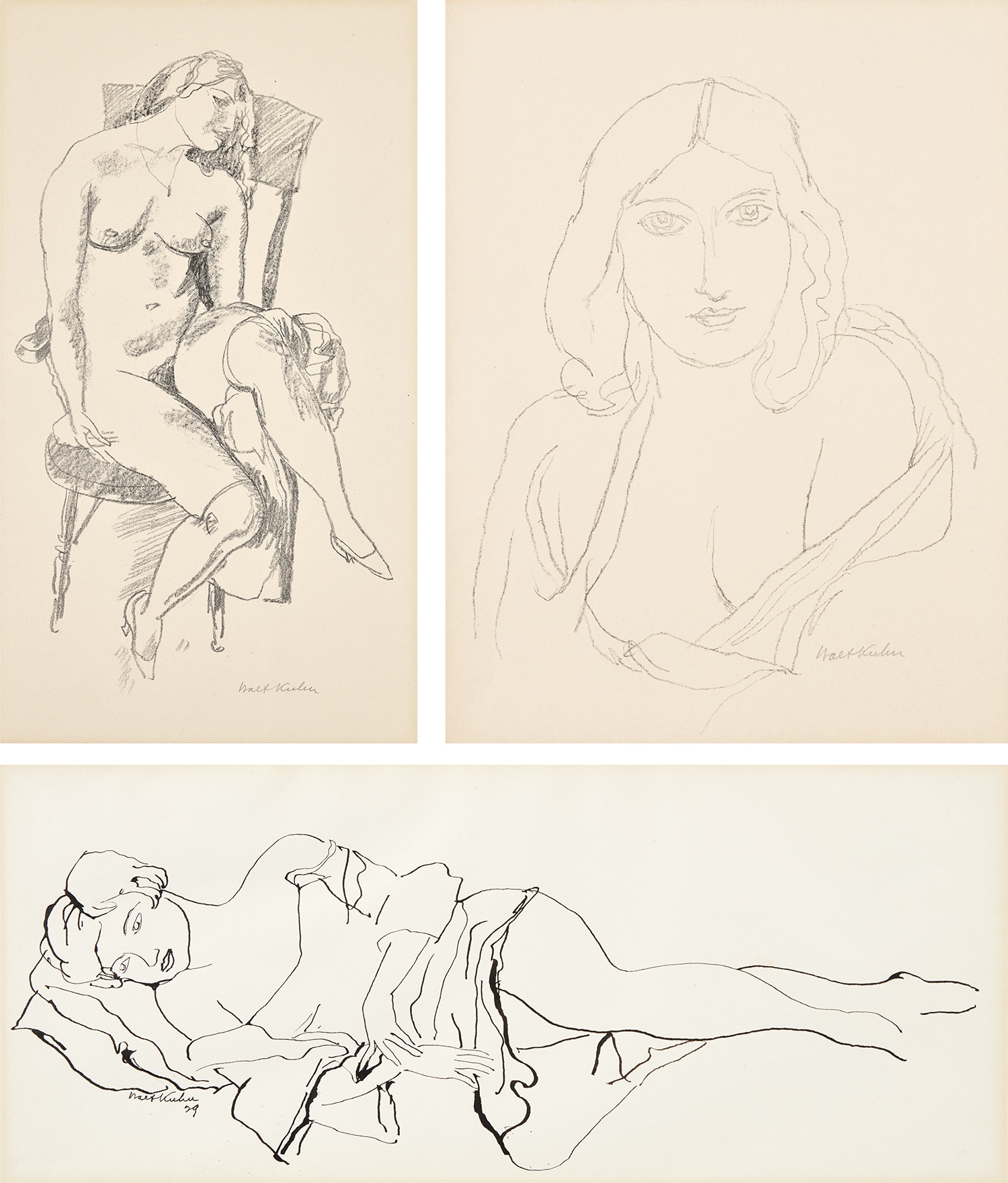 Walt Kuhn — Hulda; Cornelia; and Stella