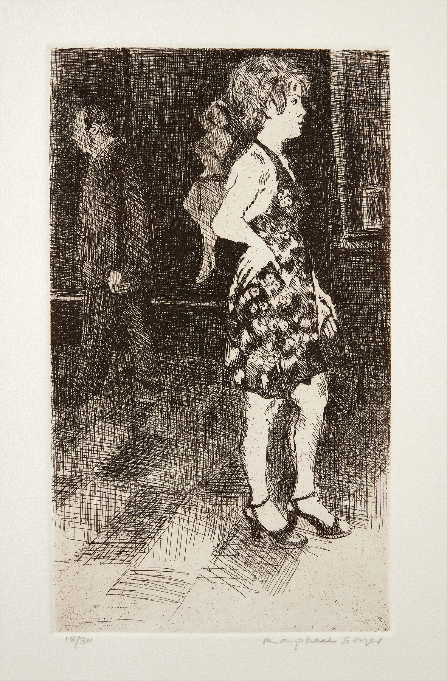 Raphael Soyer — Young Woman Waiting in Lobby