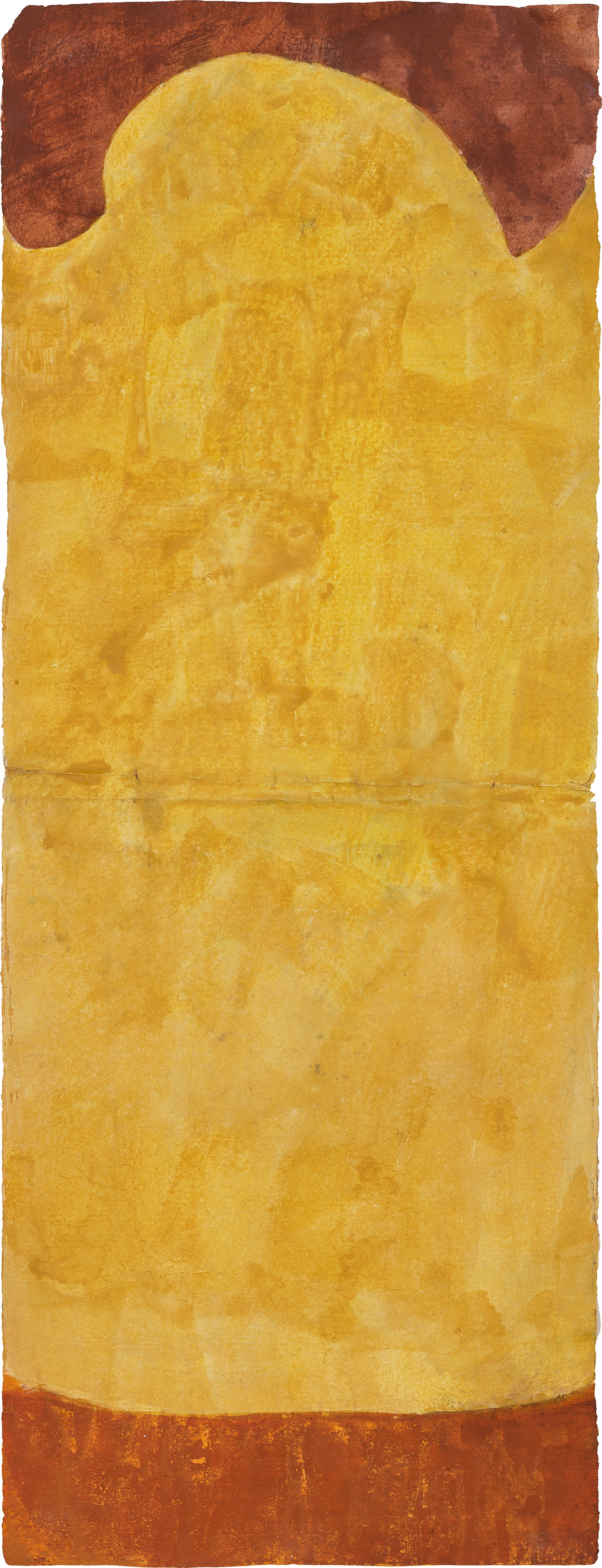 Suzan Frecon — vertical yellow composition with reverse curve