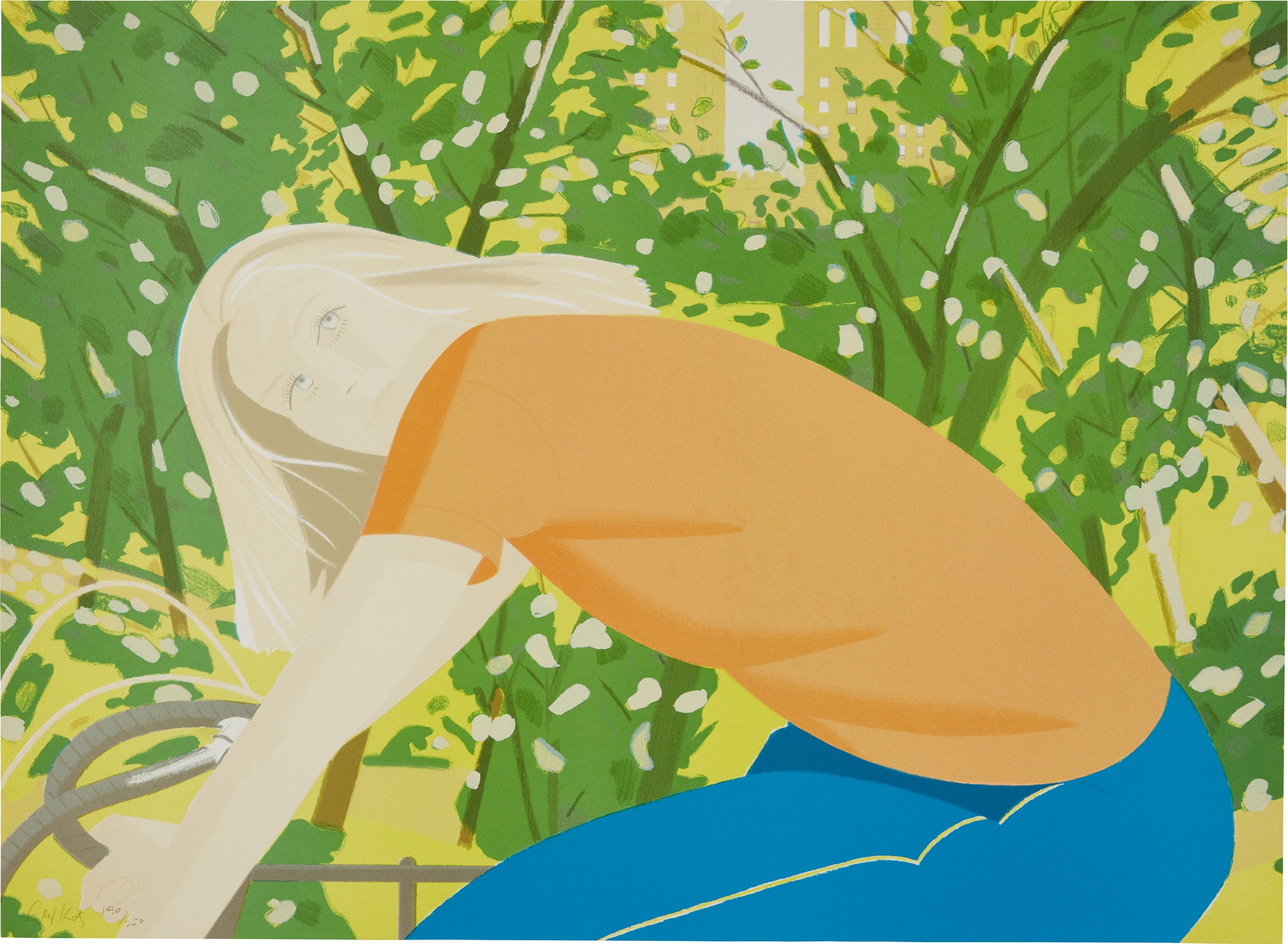 Alex Katz — Bicycle Rider, from New York: Eight Contemporary Artists Celebrate Their City (S. 154)