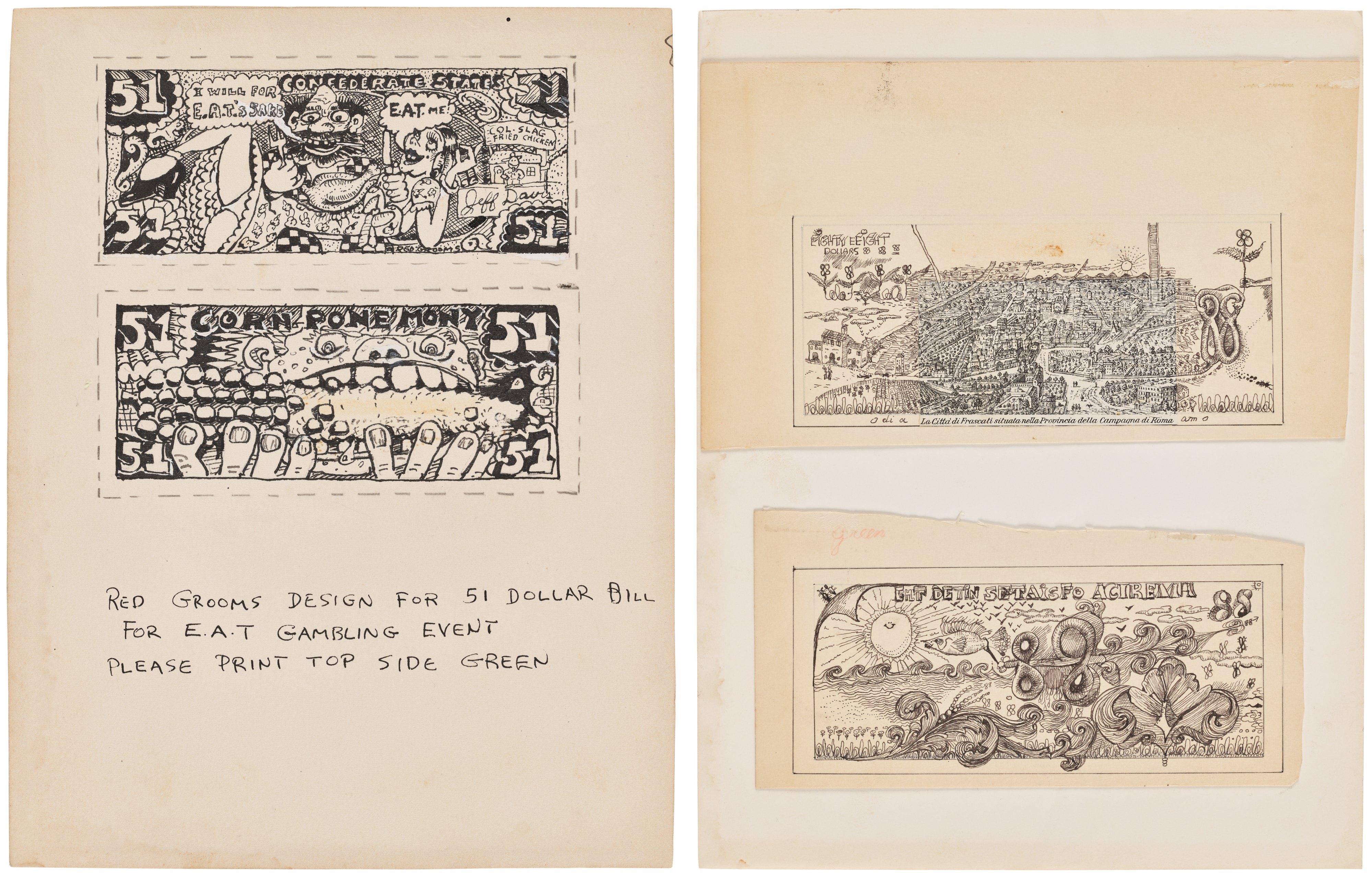 Art Cash: Red Grooms $51 and Marisol $88 (two studies)