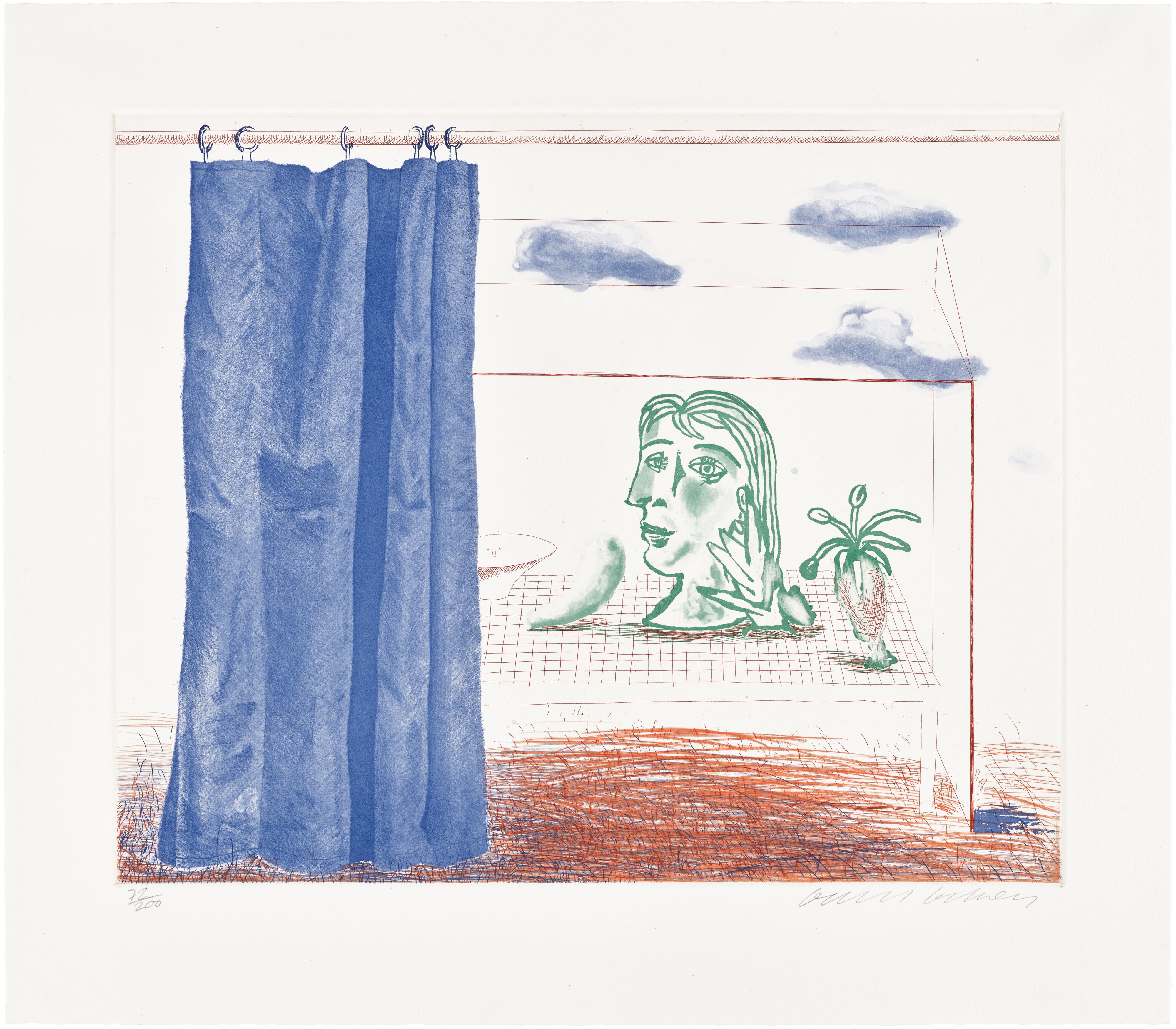 David Hockney — What is This Picasso?, plate 20 from The Blue Guitar (S.A.C. 218, M.C.A.T. 197)