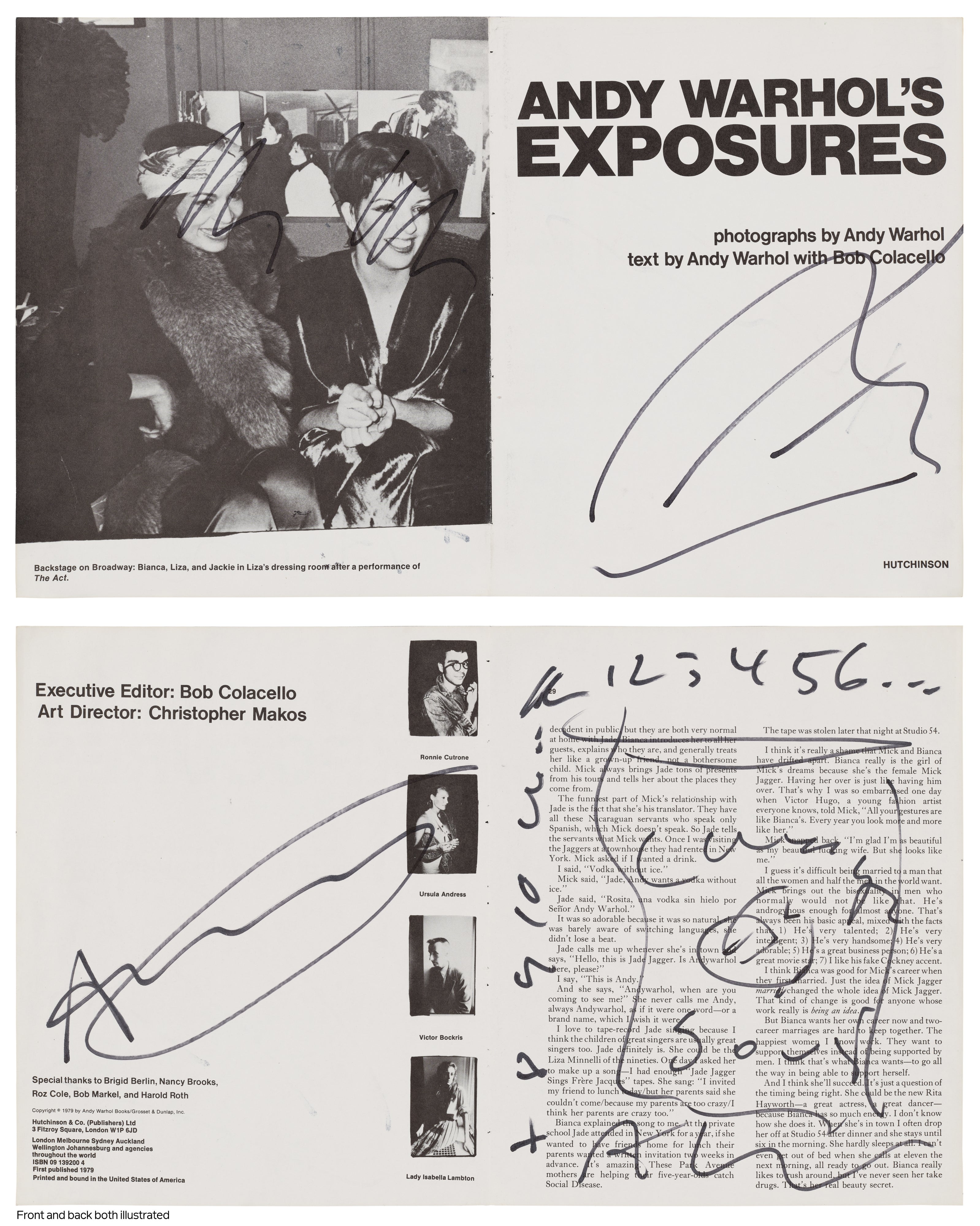 Andy Warhol — Andy Warhol's Exposures: one double-sided page