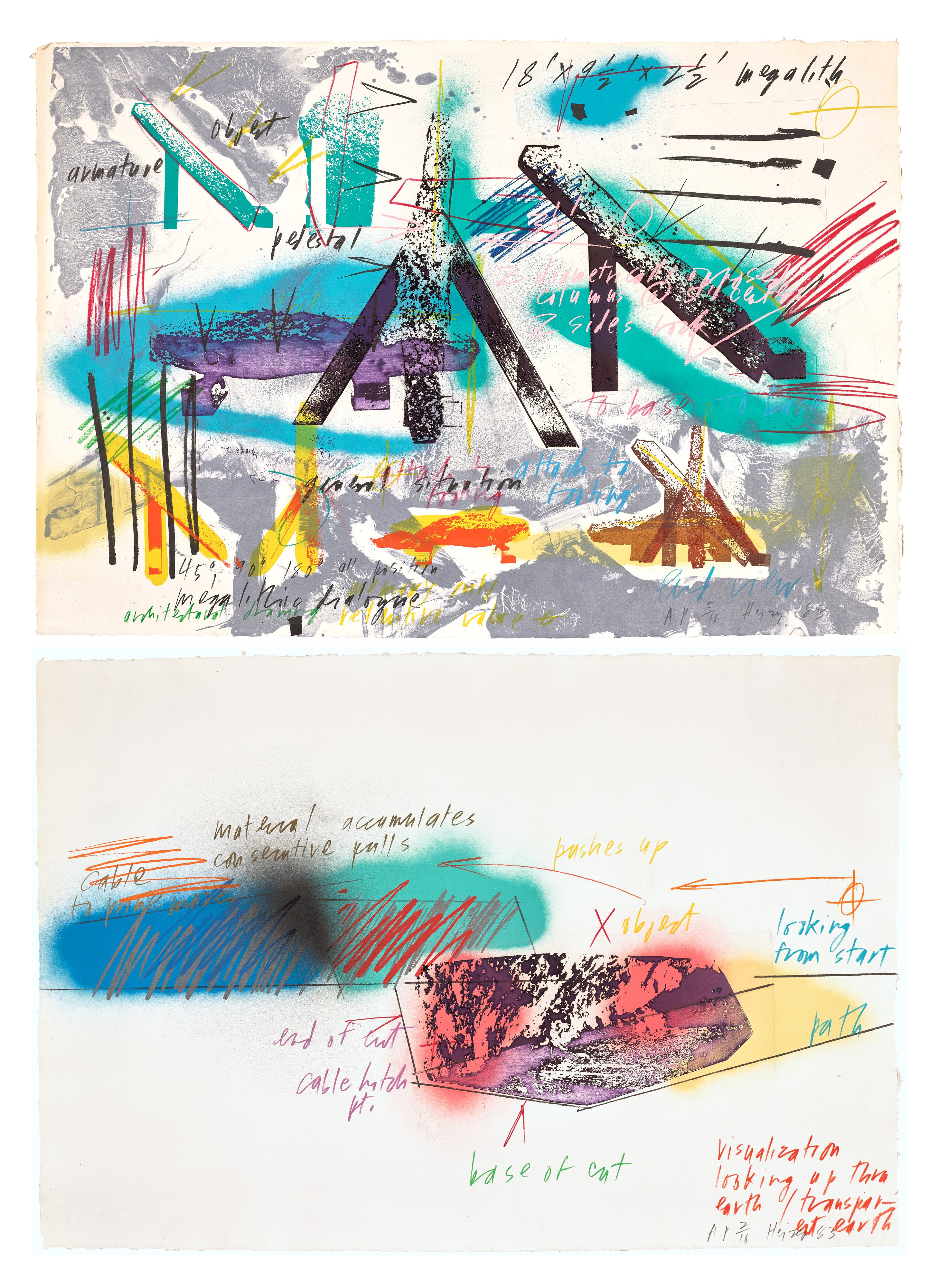 Michael Heizer — 45°, 90°, 180°; and Dragged Mass (T. 233 & 235)