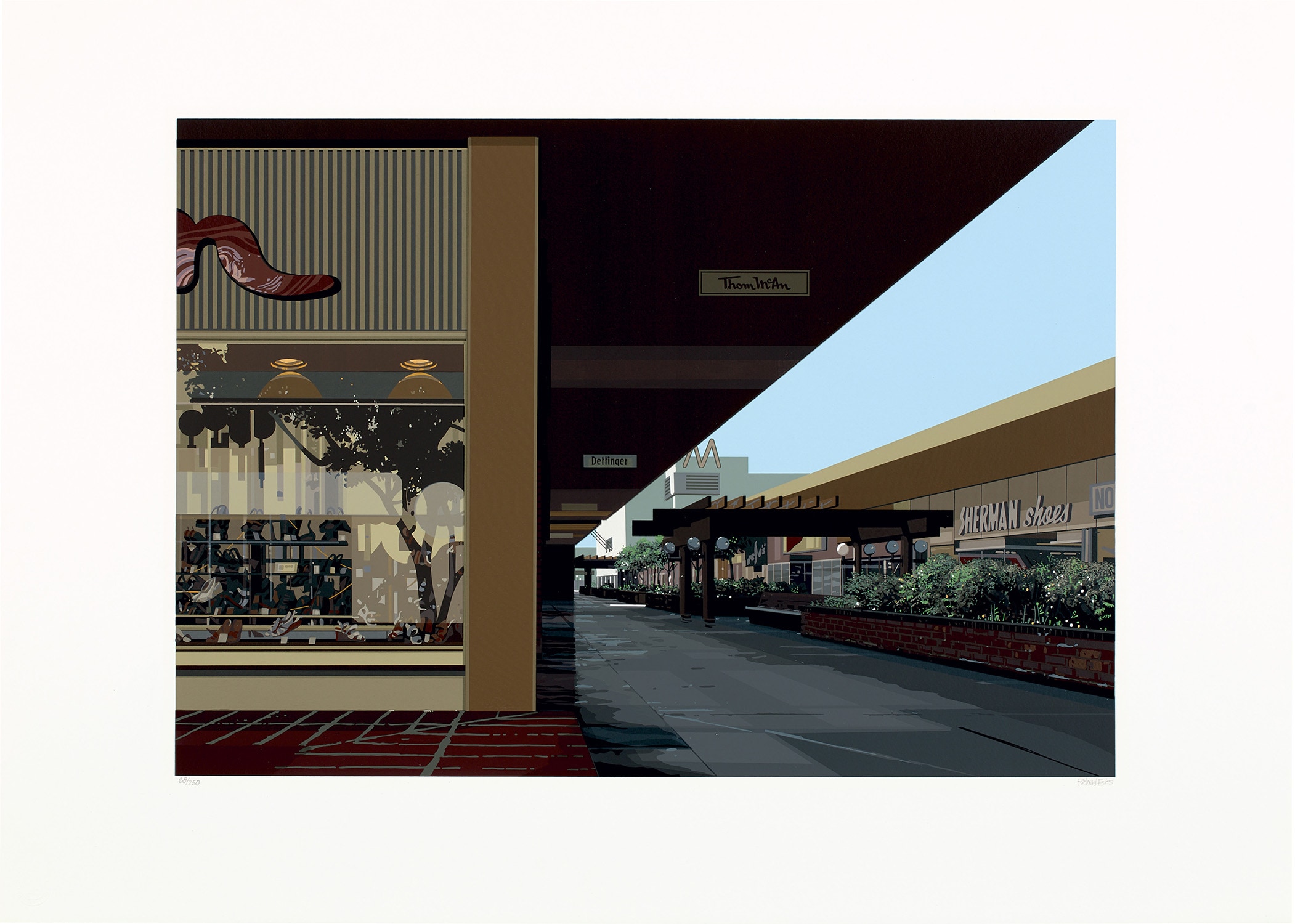 Richard Estes — Lakewood Mall, from Urban Landscapes No. 3