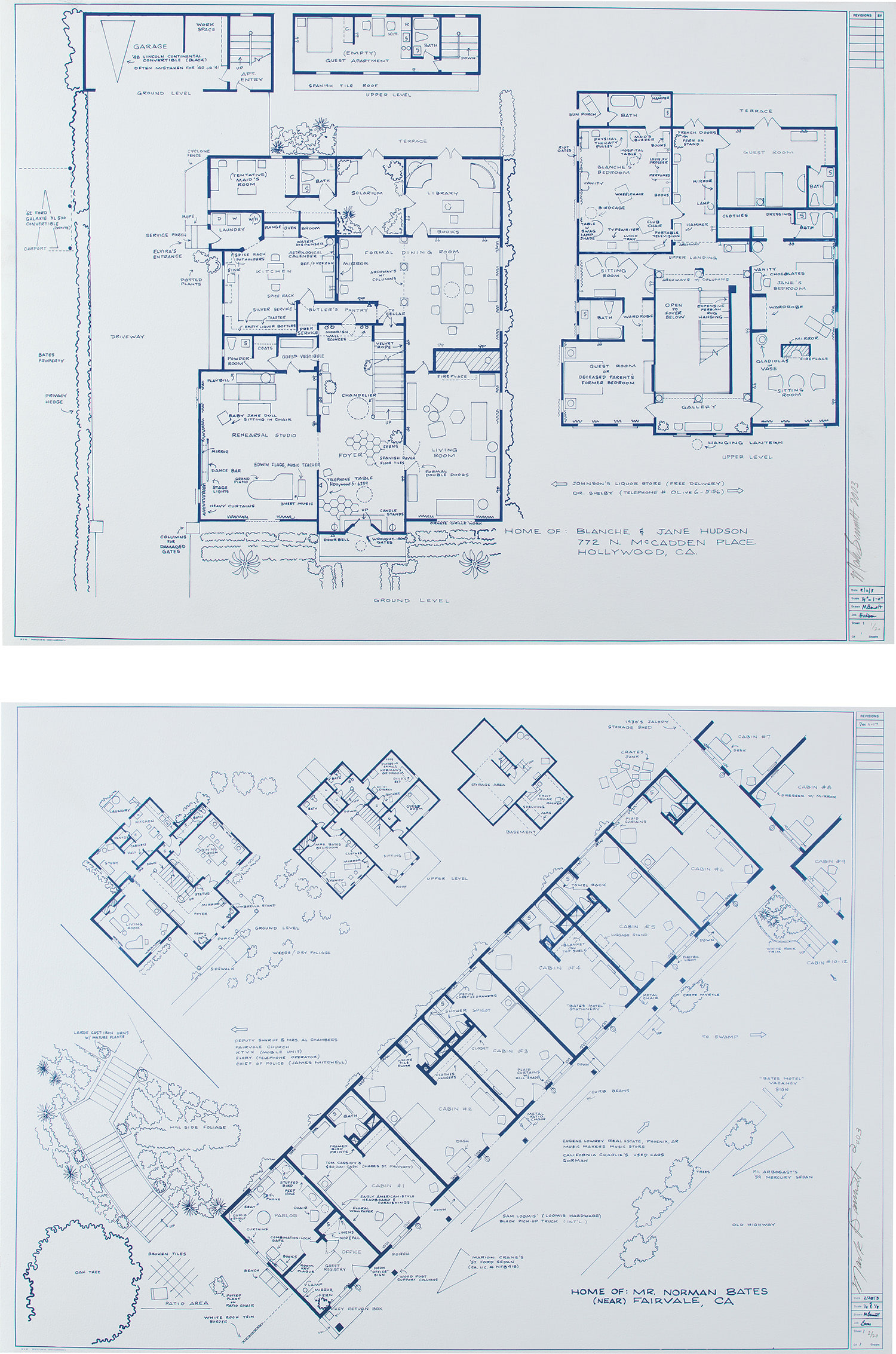 Home of Blanche and Jane Hudson (What Ever Happened to Baby Jane); and Home of Norman Bates (Psycho)