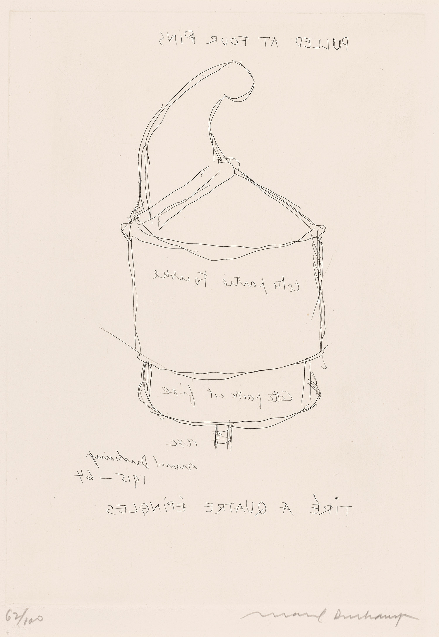Marcel Duchamp — Pulled at Four Pins (S. 609)