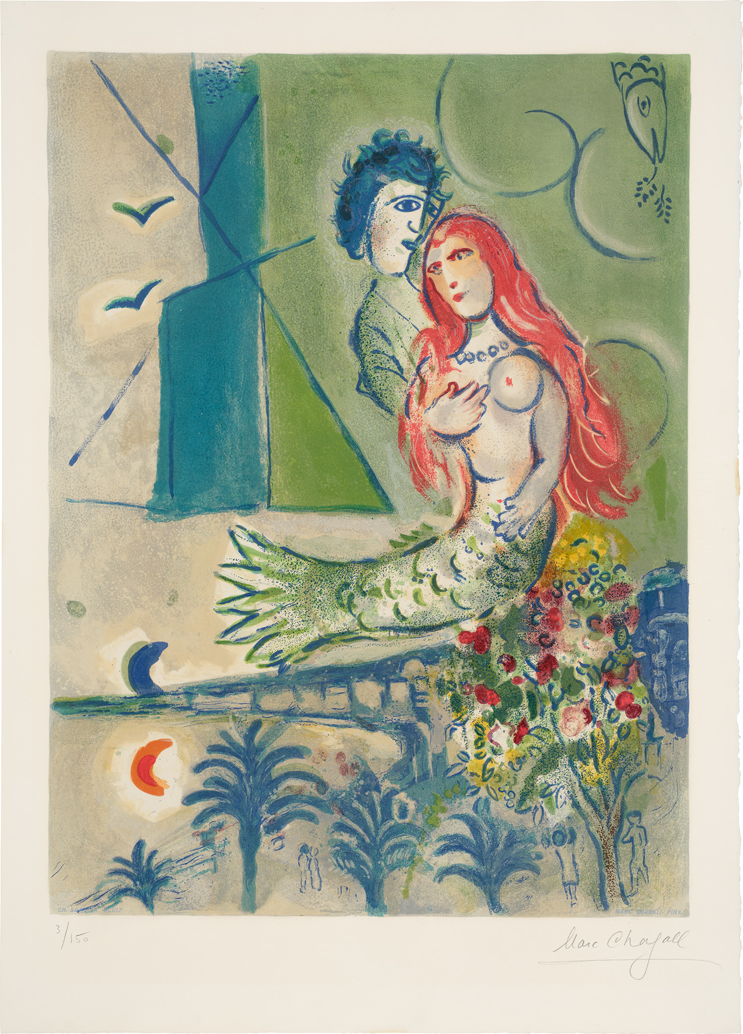 Marc Chagall — Sirène au Poète, from Nice et la Côte d'Azur (Mermaid to the Poet, from Nice and the Cote d'Azur) (M. C.S. 27)