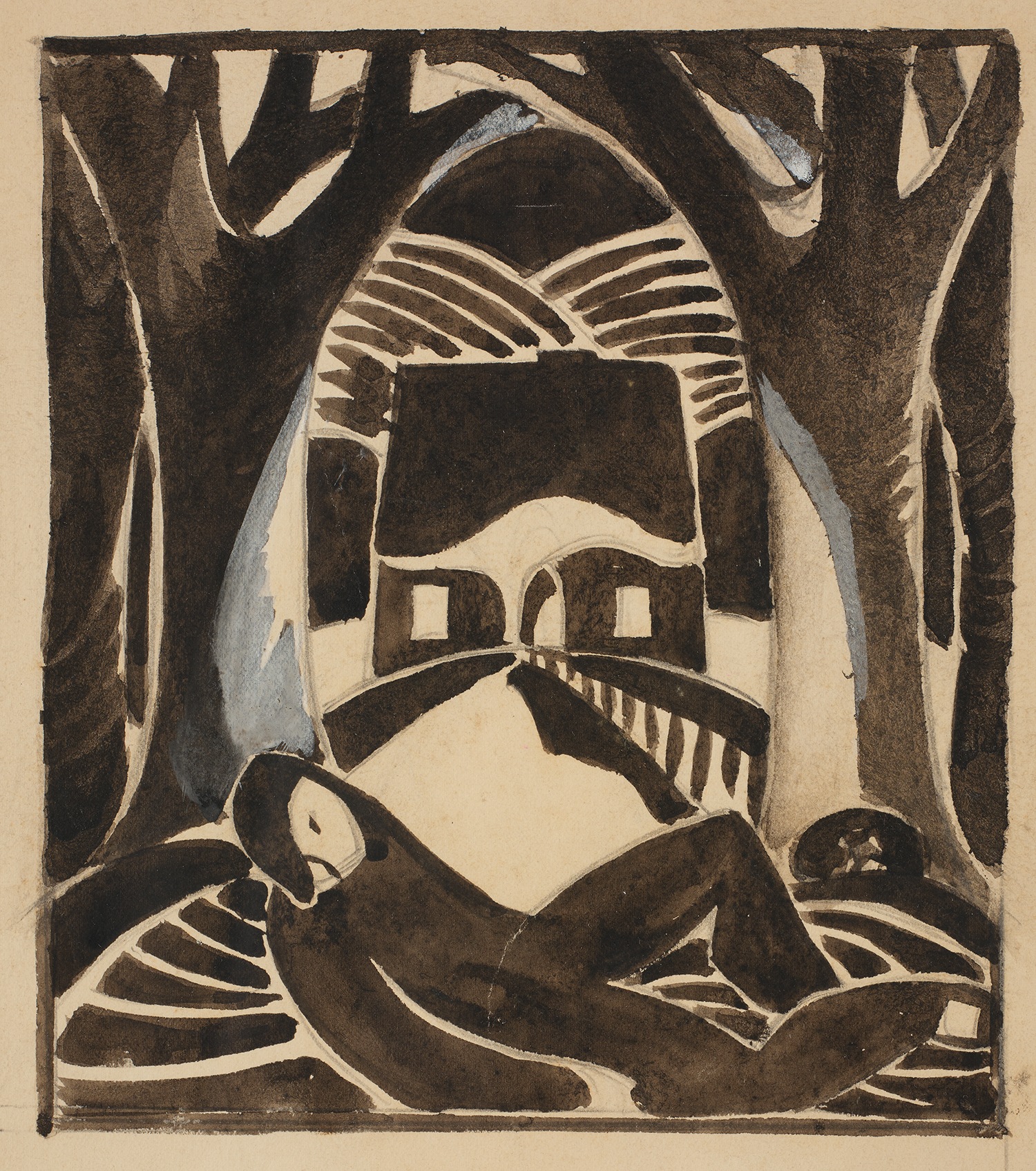 Juliette Nichols — [Figure Laying Under Trees]