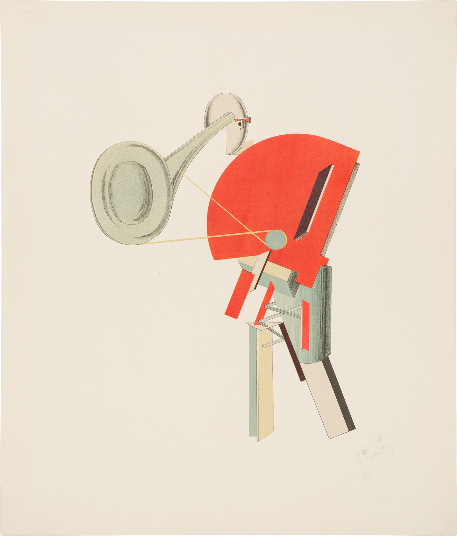 Ansager, plate 2 from Die Plastische Gestaltung der Elektro-Mechanischen Schau 'Sieg über die Sonne' (Announcer, plate 2 from The Three-Dimensional Design of the Electro-Mechanical Show 'Victory over the Sun') (G. 56, E. 62)