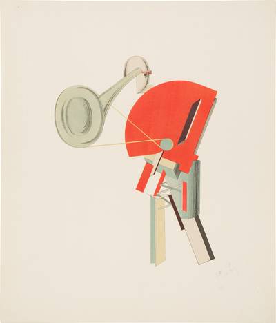 Ansager, plate 2 from Die Plastische Gestaltung der Elektro-Mechanischen Schau 'Sieg über die Sonne' (Announcer, plate 2 from The Three-Dimensional Design of the Electro-Mechanical Show 'Victory over the Sun') (G. 56, E. 62)