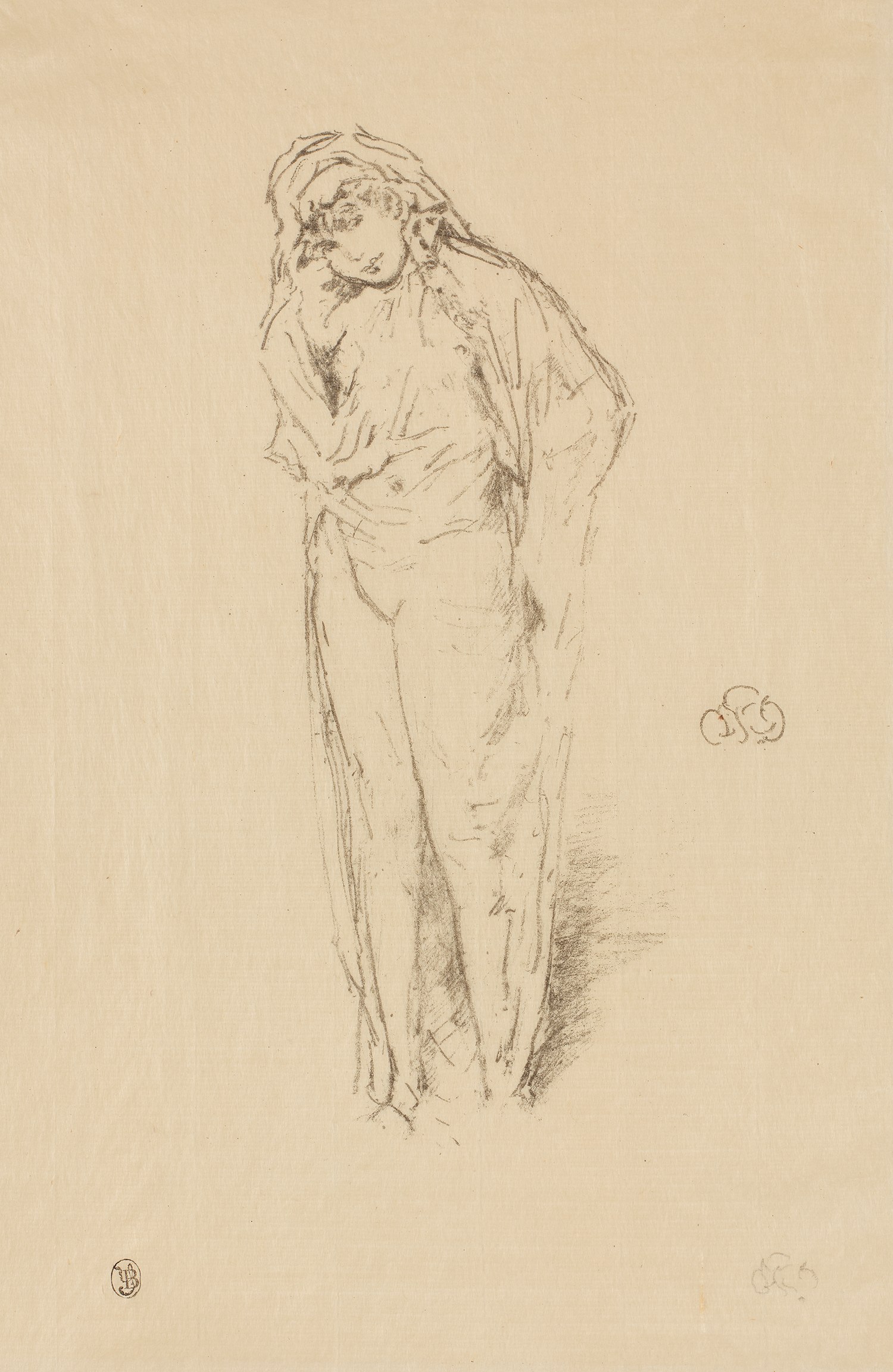 James Abbott McNeill Whistler — Draped Figure, Standing (W. 155, L. 54, S. 46)