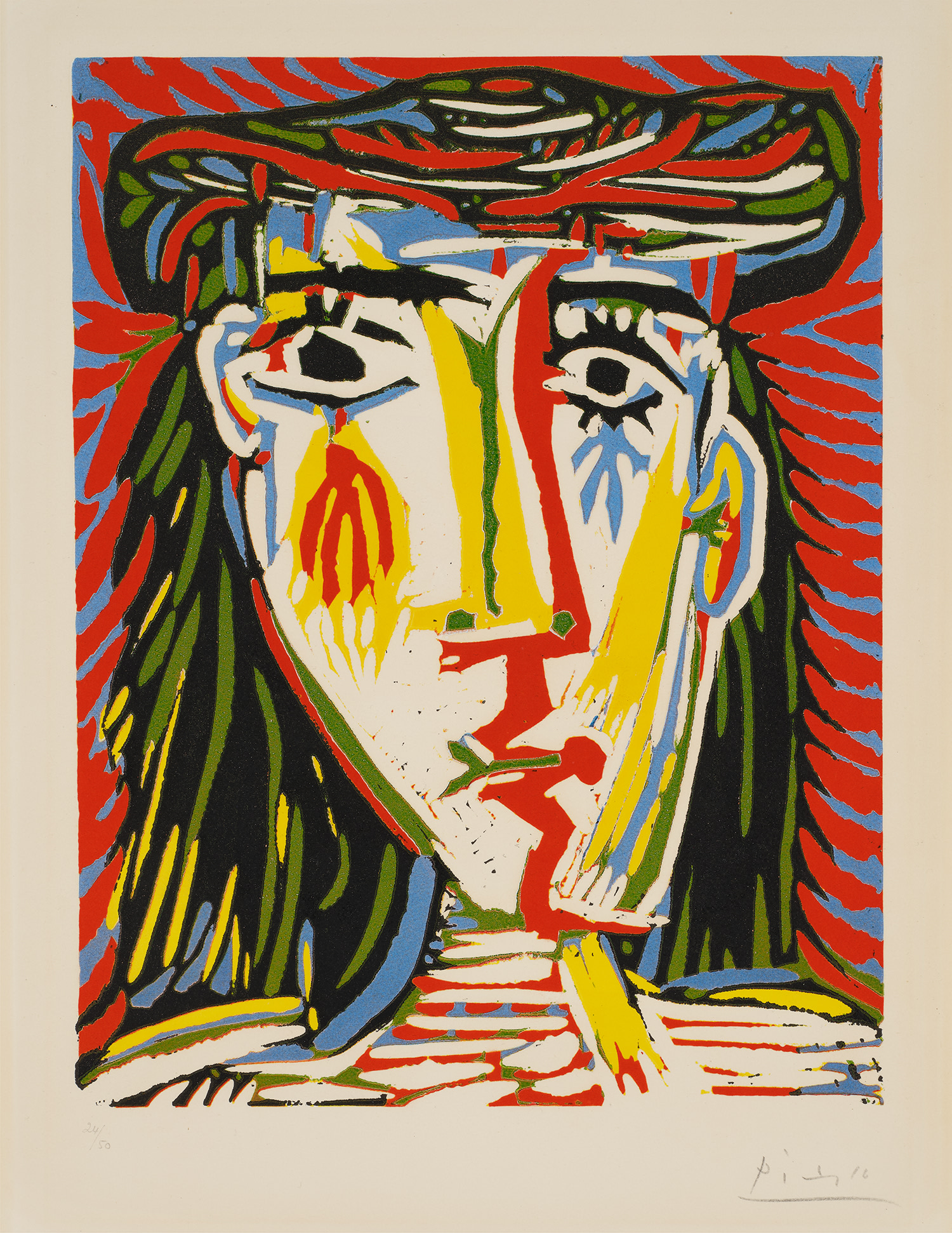 Pablo Picasso — Jacqueline au chapeau de paille (Jacqueline with the Straw Hat) (Bl. 1073, Ba. 1281)