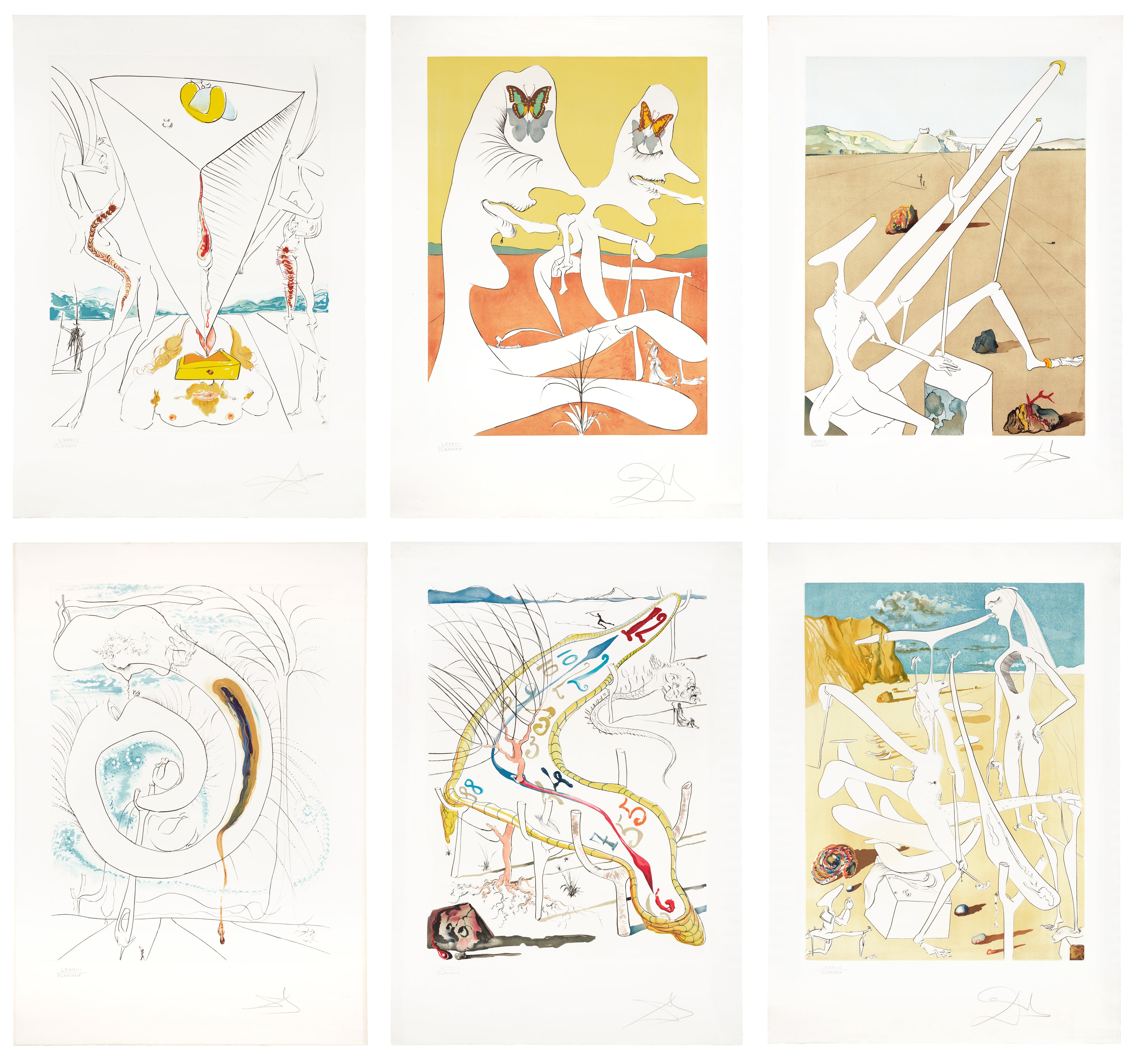 Salvador Dalí — La Conquête du Cosmos I (Conquest of the Cosmos I) (M. & L. 642-44, 647-49)