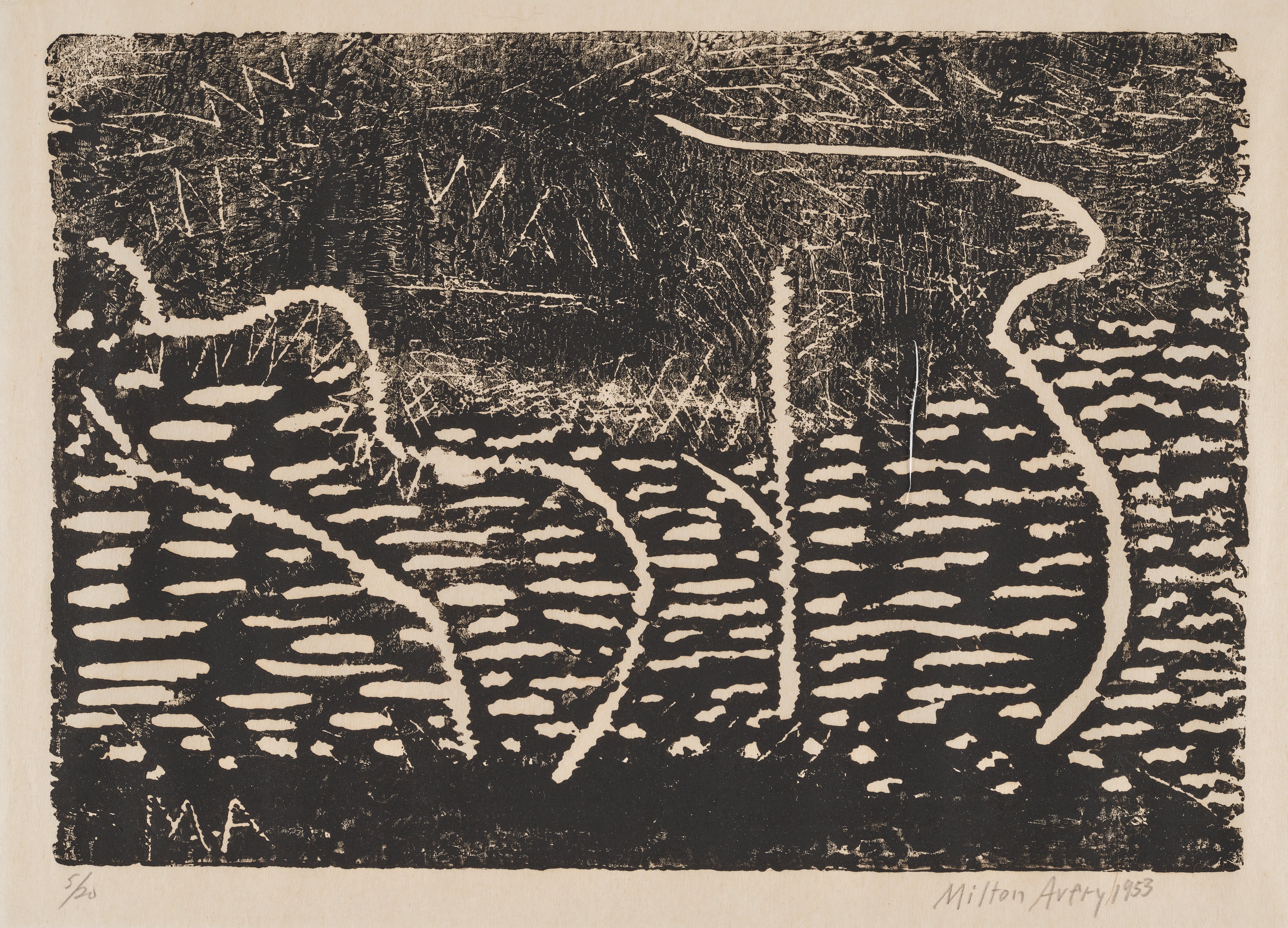 Milton Avery — Trees by the Sea (L. 53)