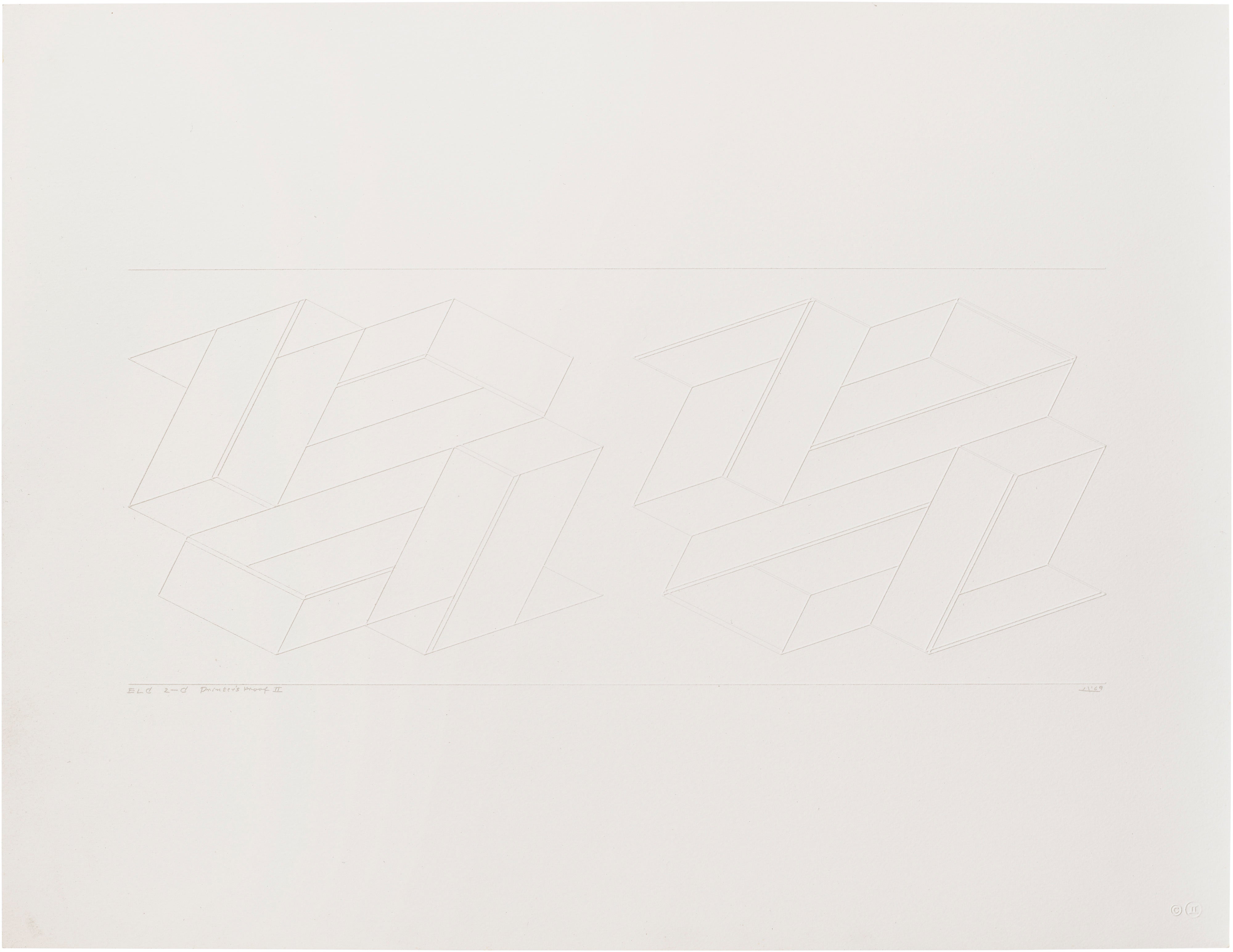 Josef Albers — Embossed Linear Construction 2-C (G. 140, D. 186.6)