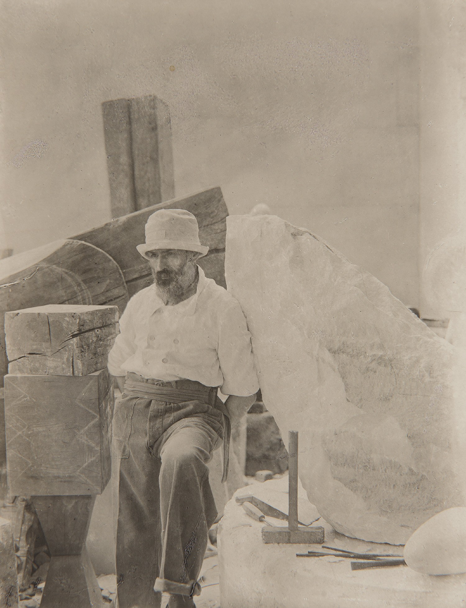 Constantin Brâncuși — Self-Portrait in His Studio