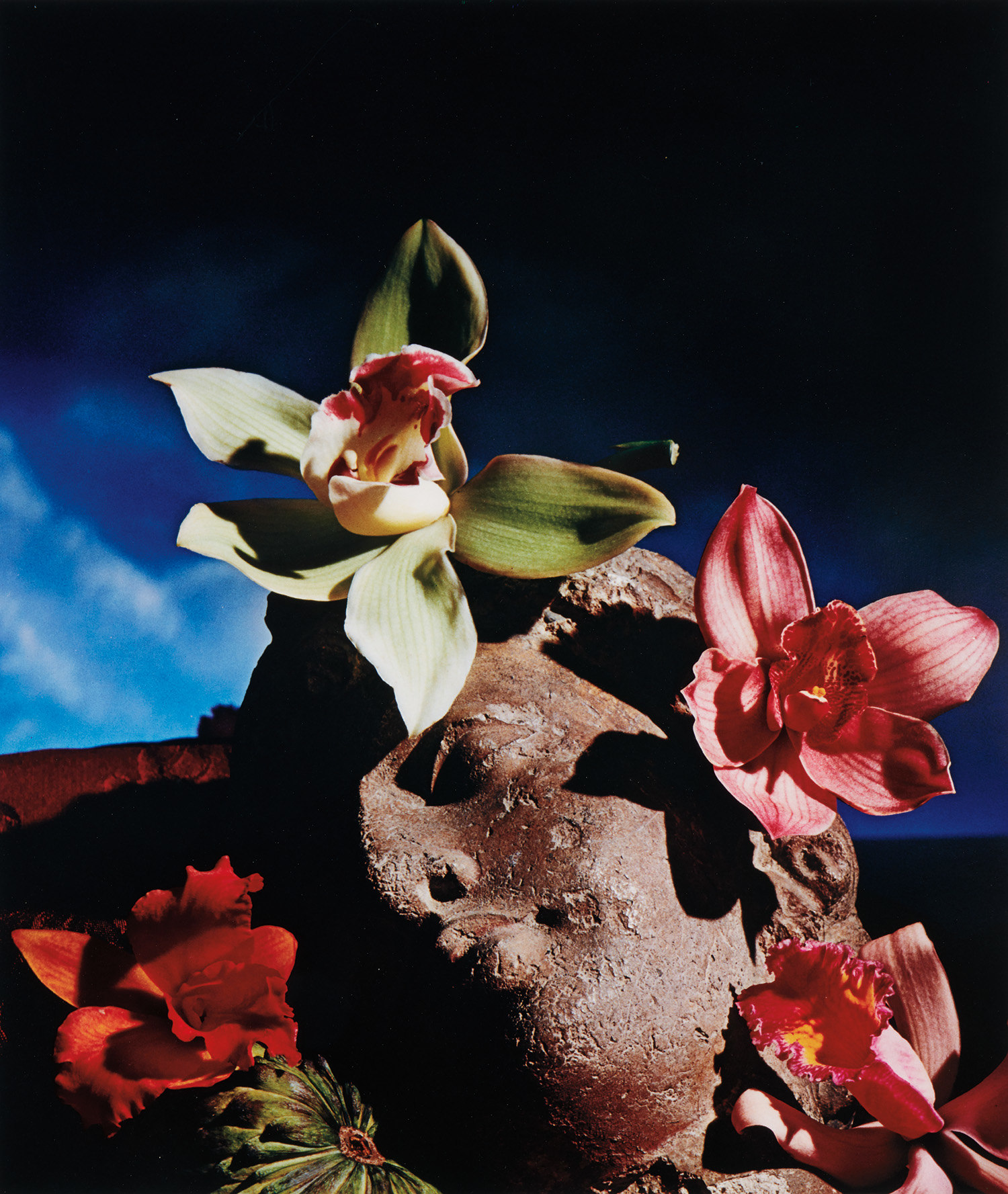 Horst P. Horst — Greek Head with Orchids