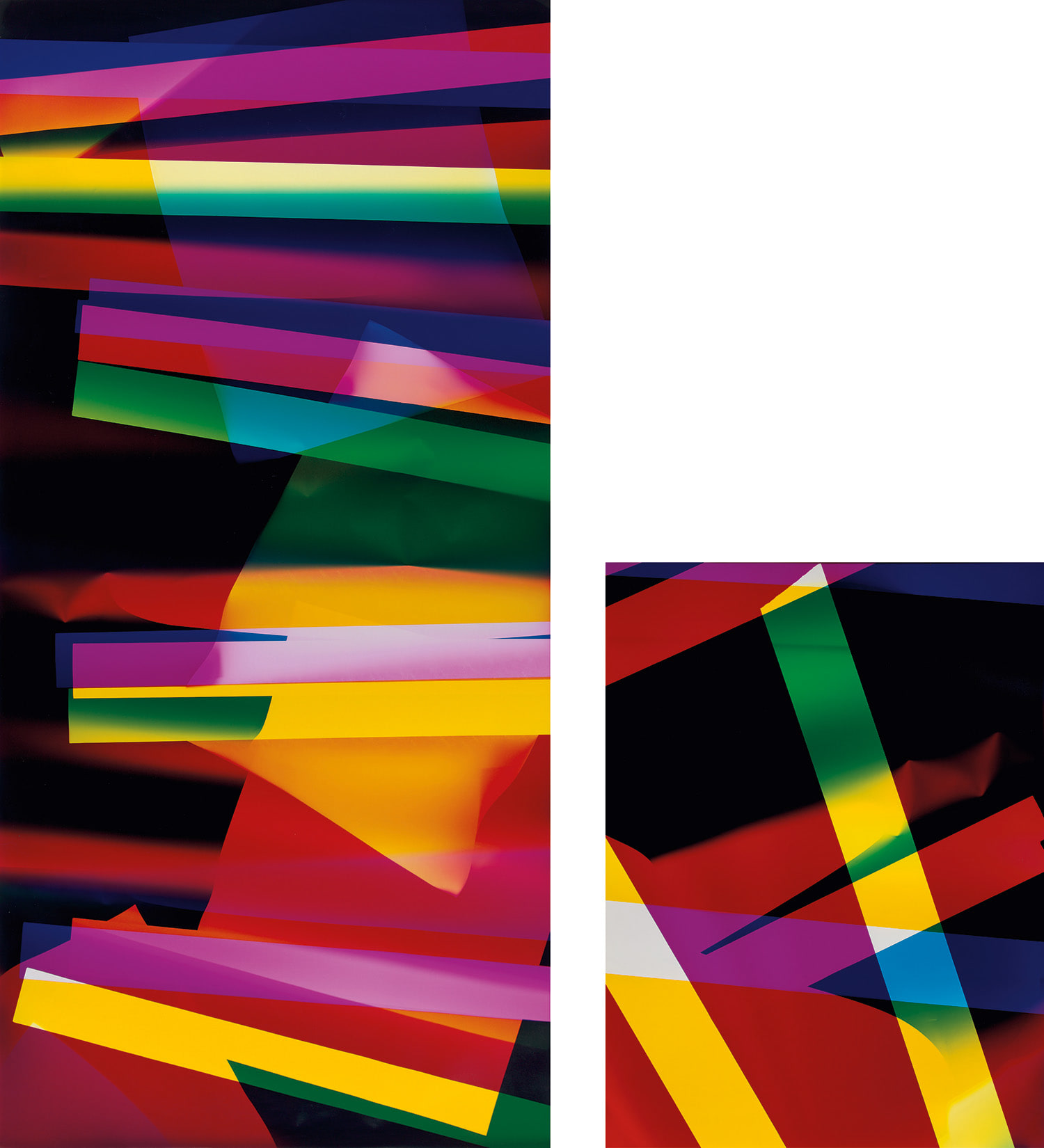 Four Magnet, Three Color Curl (CMY: Irvine, California, September 13th 2009, Fuji Crystal Archive Type C) and Abstract (Four Magnet, Three Color Curl (CMY: Irvine, California, September 13th 2009, Fuji Crystal Archive Type C))