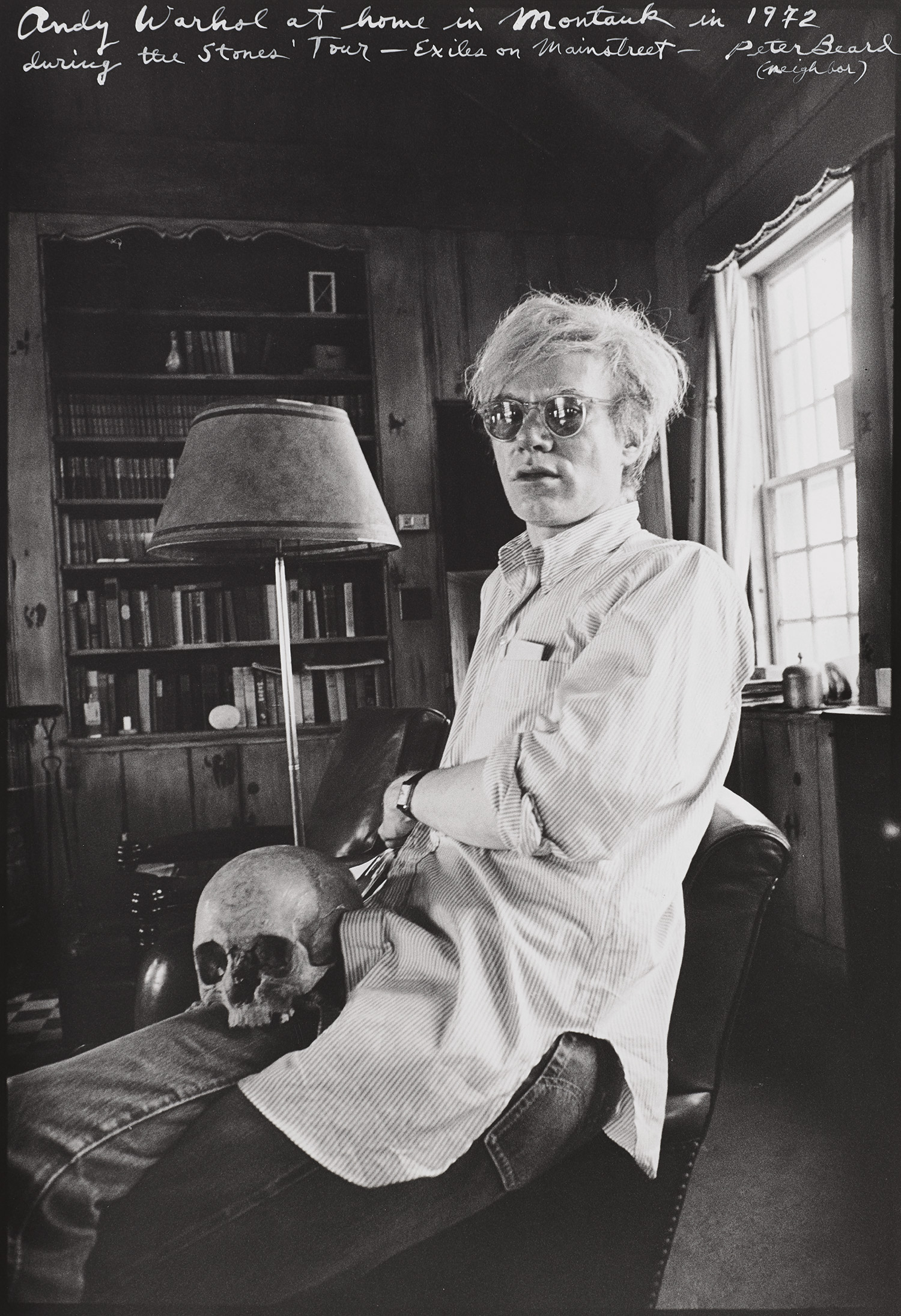 Peter Beard — Andy Warhol at home in Montauk in 1972 during the Stone's Tour - Exiles on Mainstreet