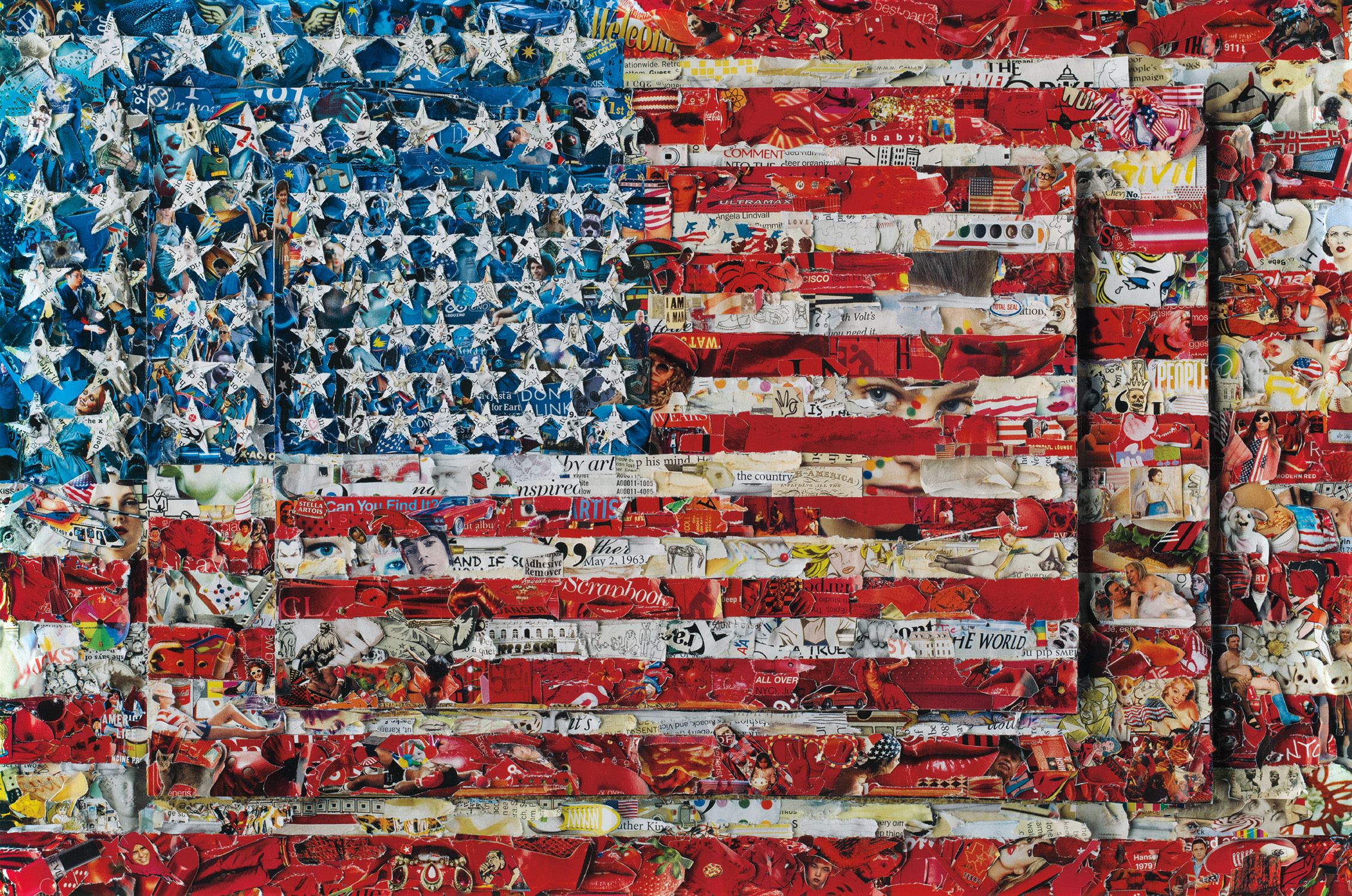 Vik Muniz — Three Flags, after Jasper Johns from Pictures of Magazines 2