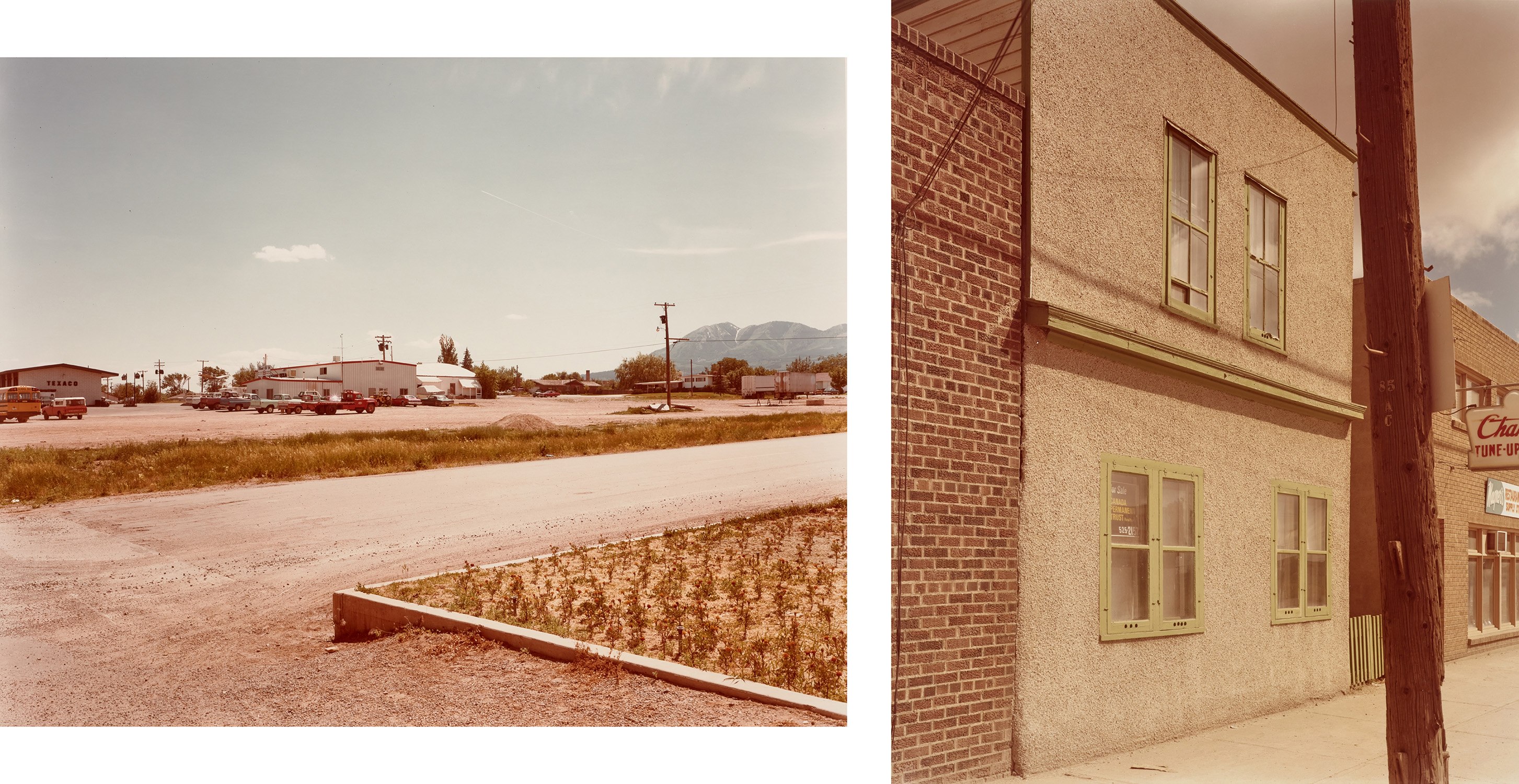 Stephen Shore — Dewdney Ave., Regina, Saskatchewan, August 17, 1974; 3rd Road, Monticello, Utah, 1978