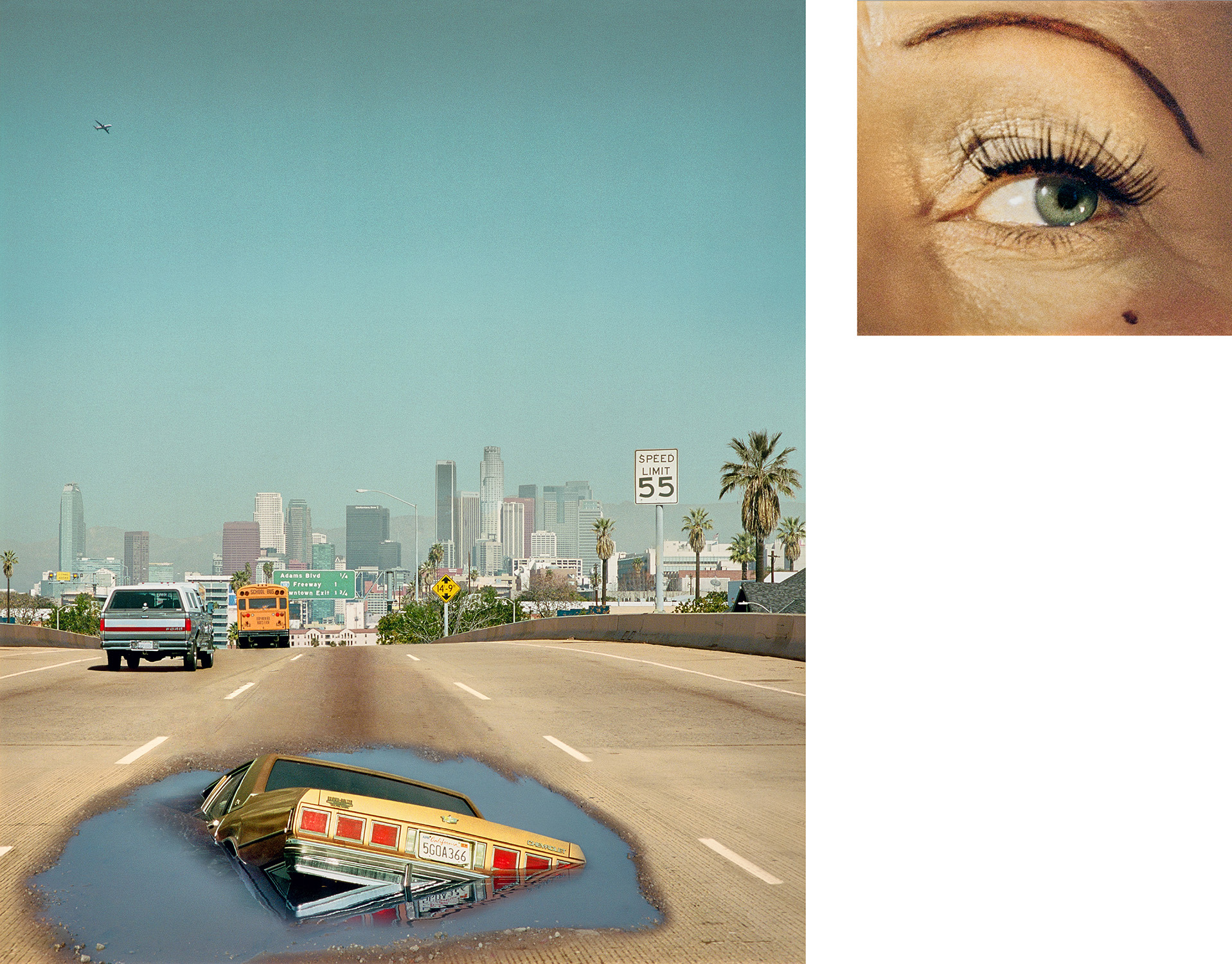 Alex Prager — 2pm, Interstate 110 and Eye #6 (Sinkhole) from Compulsion