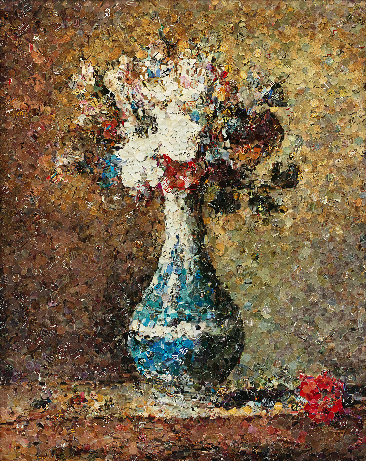 Vik Muniz — Flowers in a Blue and White Vase, After Chardin from Pictures of Magazines