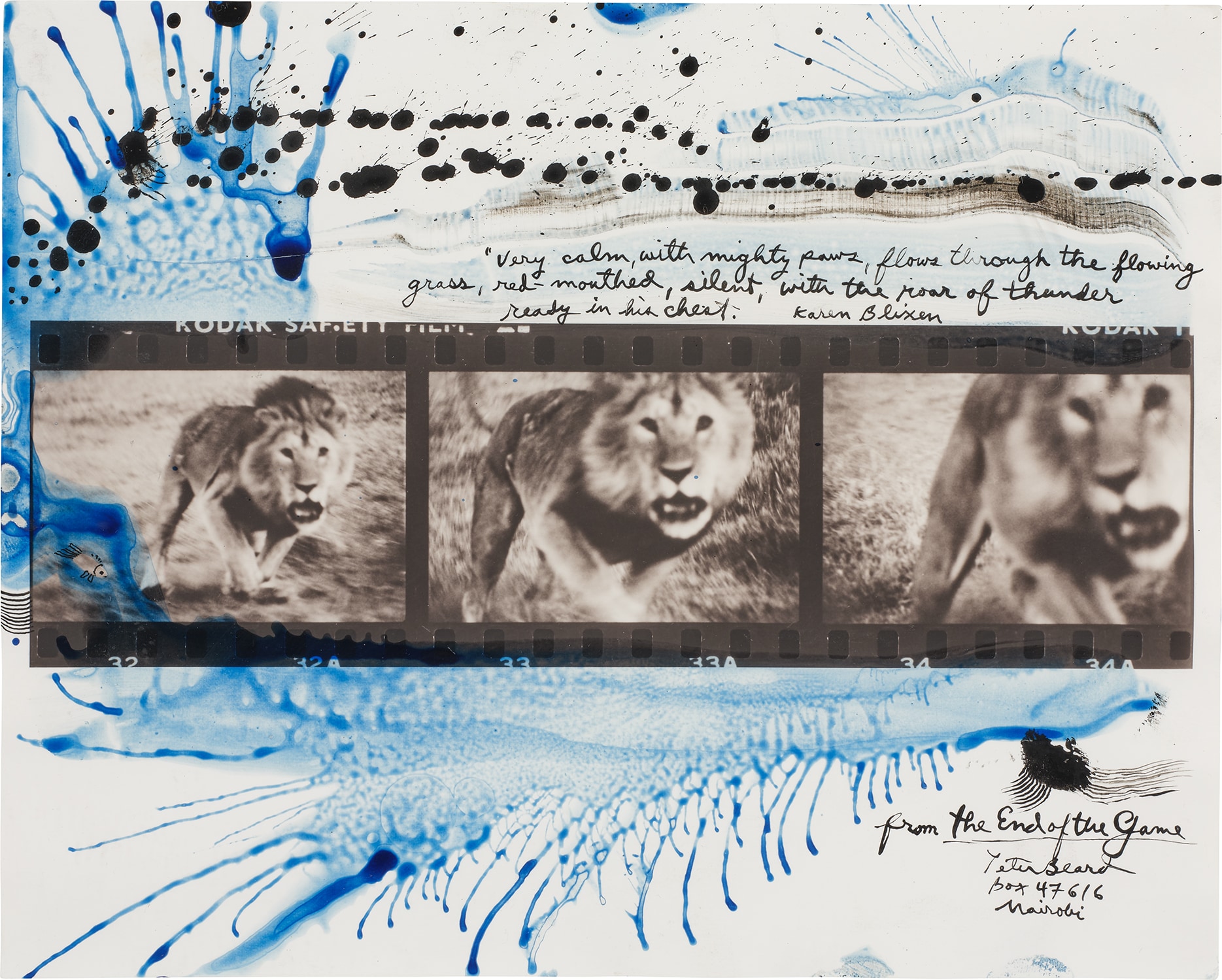 Peter Beard — Loliondo Lion Charge from The End of the Game
