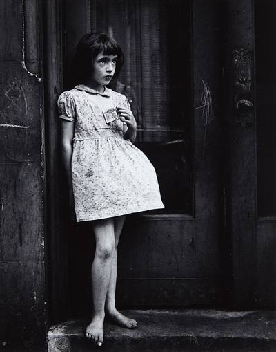 Young Girl, Barefoot, Holding Package of Candy Cigarettes