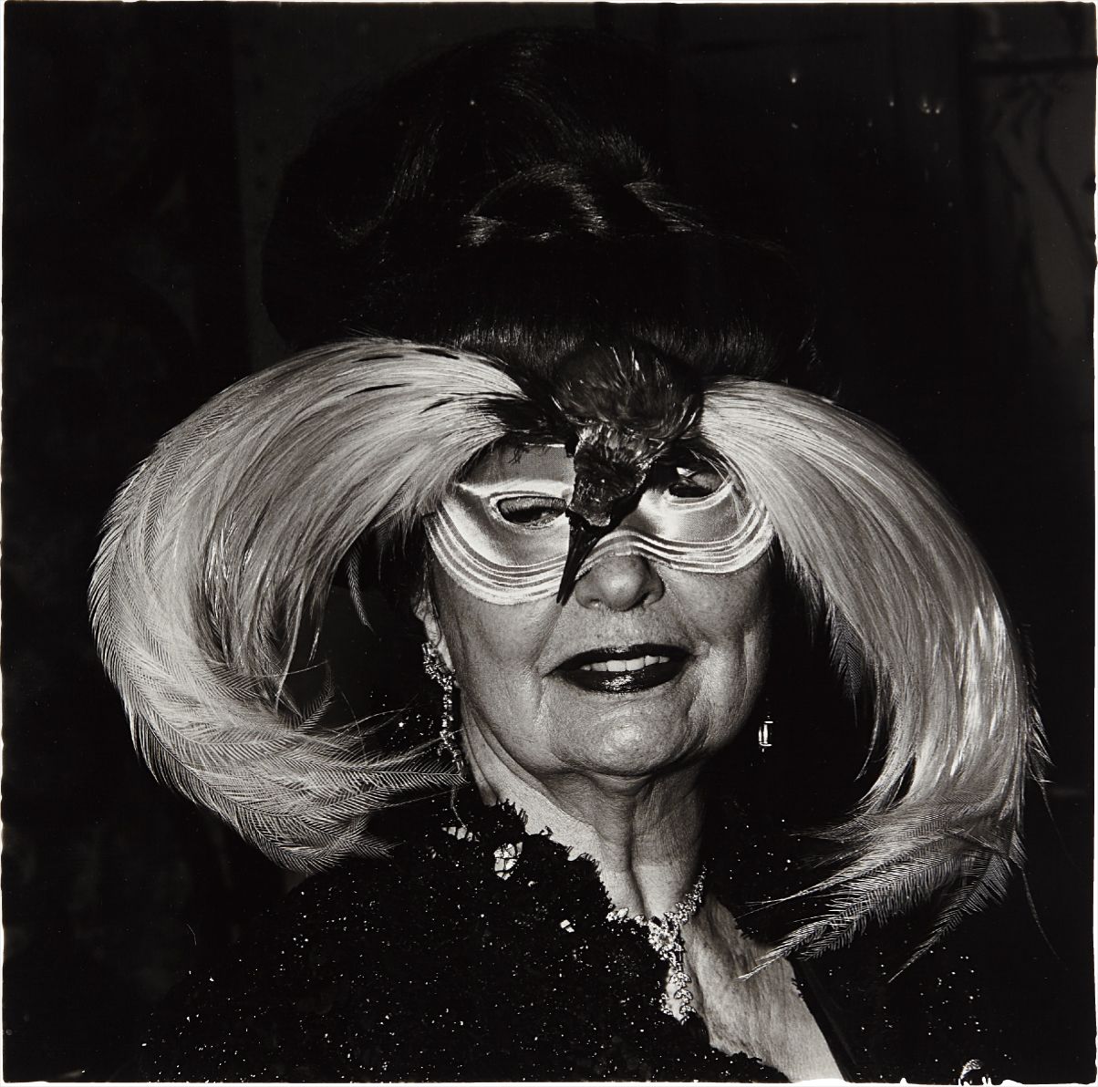 Diane Arbus — A woman in a bird mask, N.Y.C.