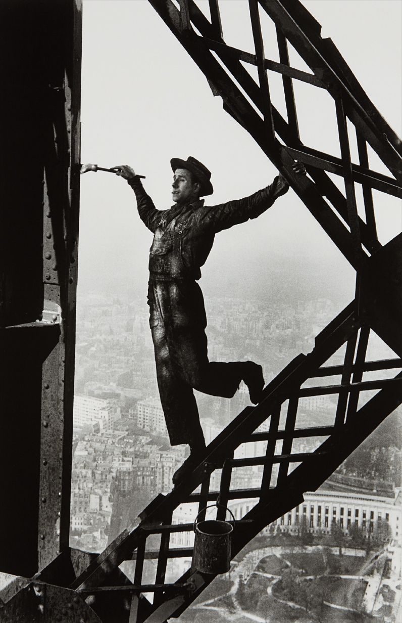 Marc Riboud — Painter on the Eiffel Tower, Paris, France
