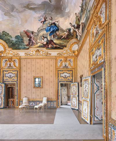 Queens bed chamber, Palazzina Di Stupinigi, Turin, Italy