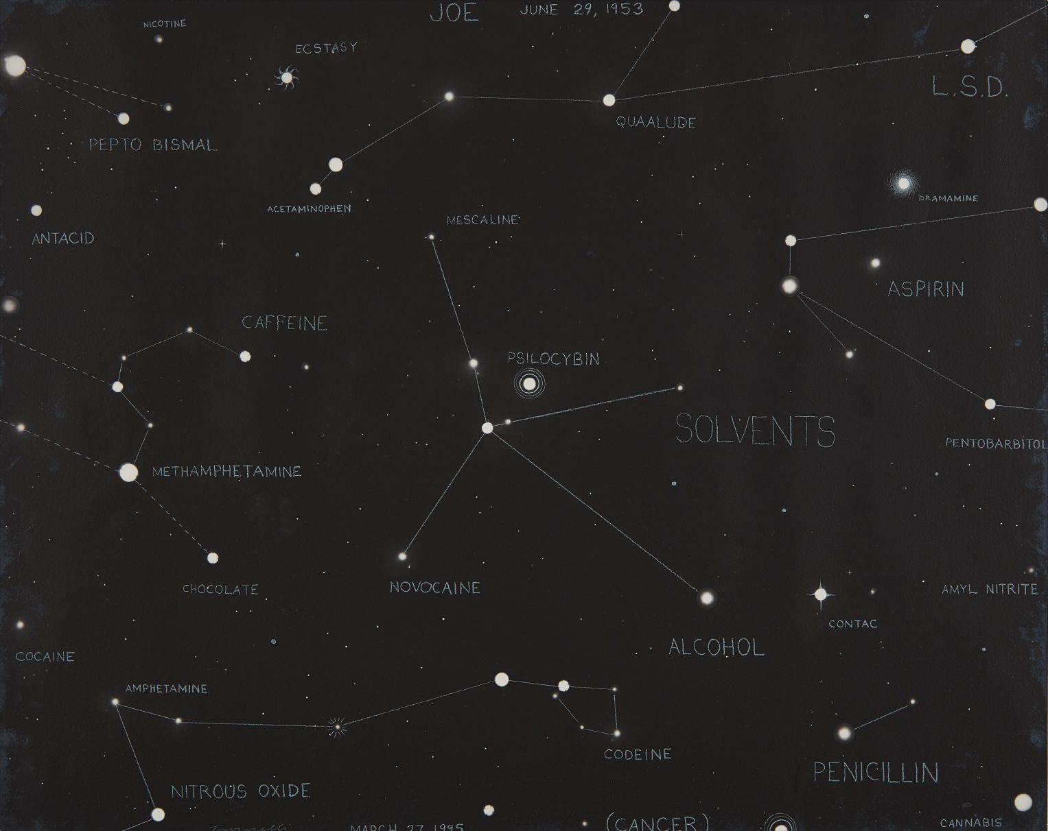 Fred Tomaselli — Portrait of Joe from Chemical Celestial Portraits