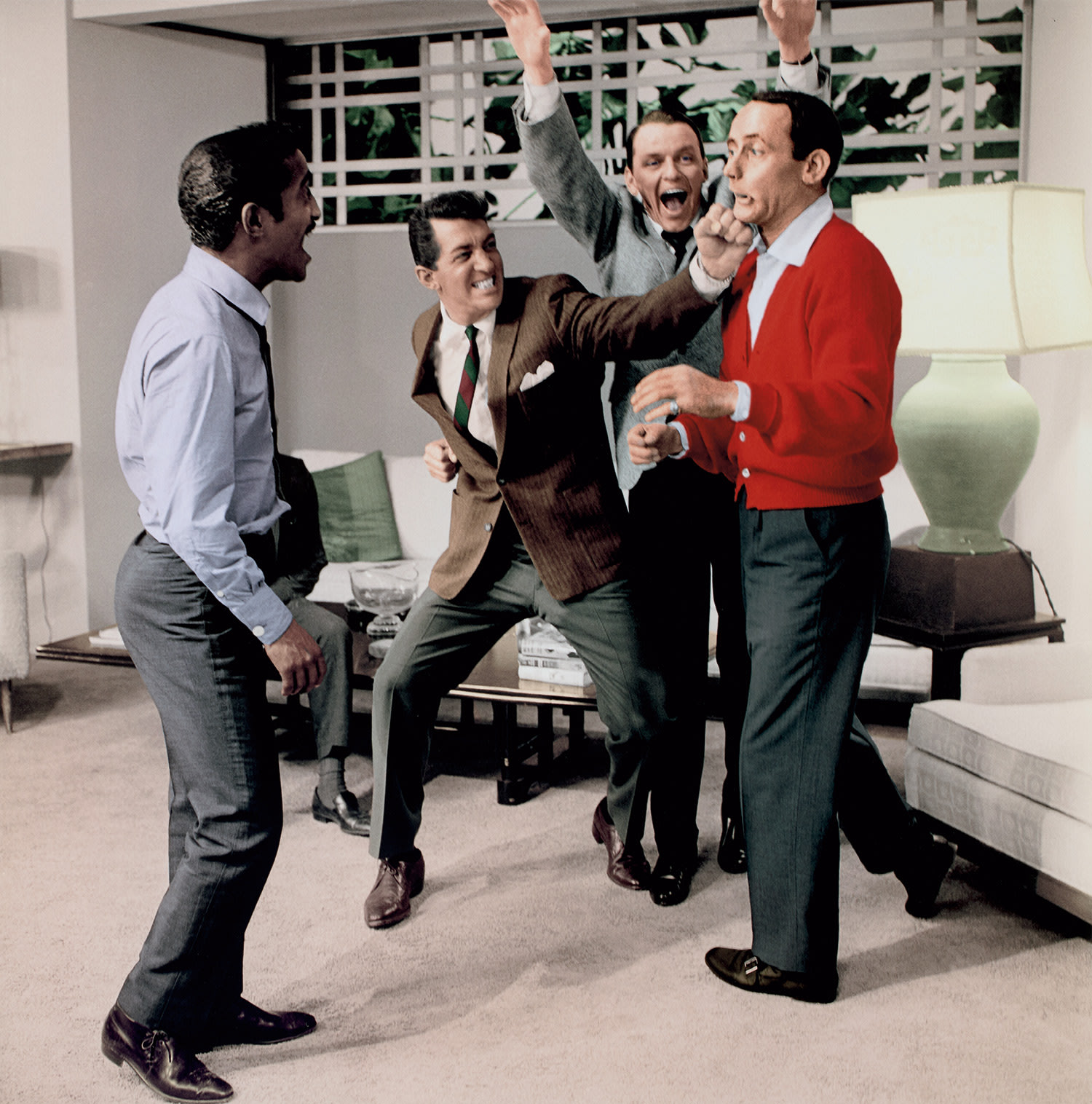 Sid Avery — The Rat Pack: Sammy Davis, Jr., Dean Martin, Frank Sinatra, and Joey Bishop stage a Fight During the Making of Ocean’s 11