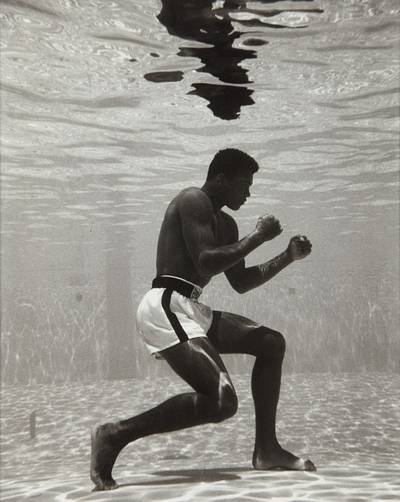 Muhammad Ali boxing underwater